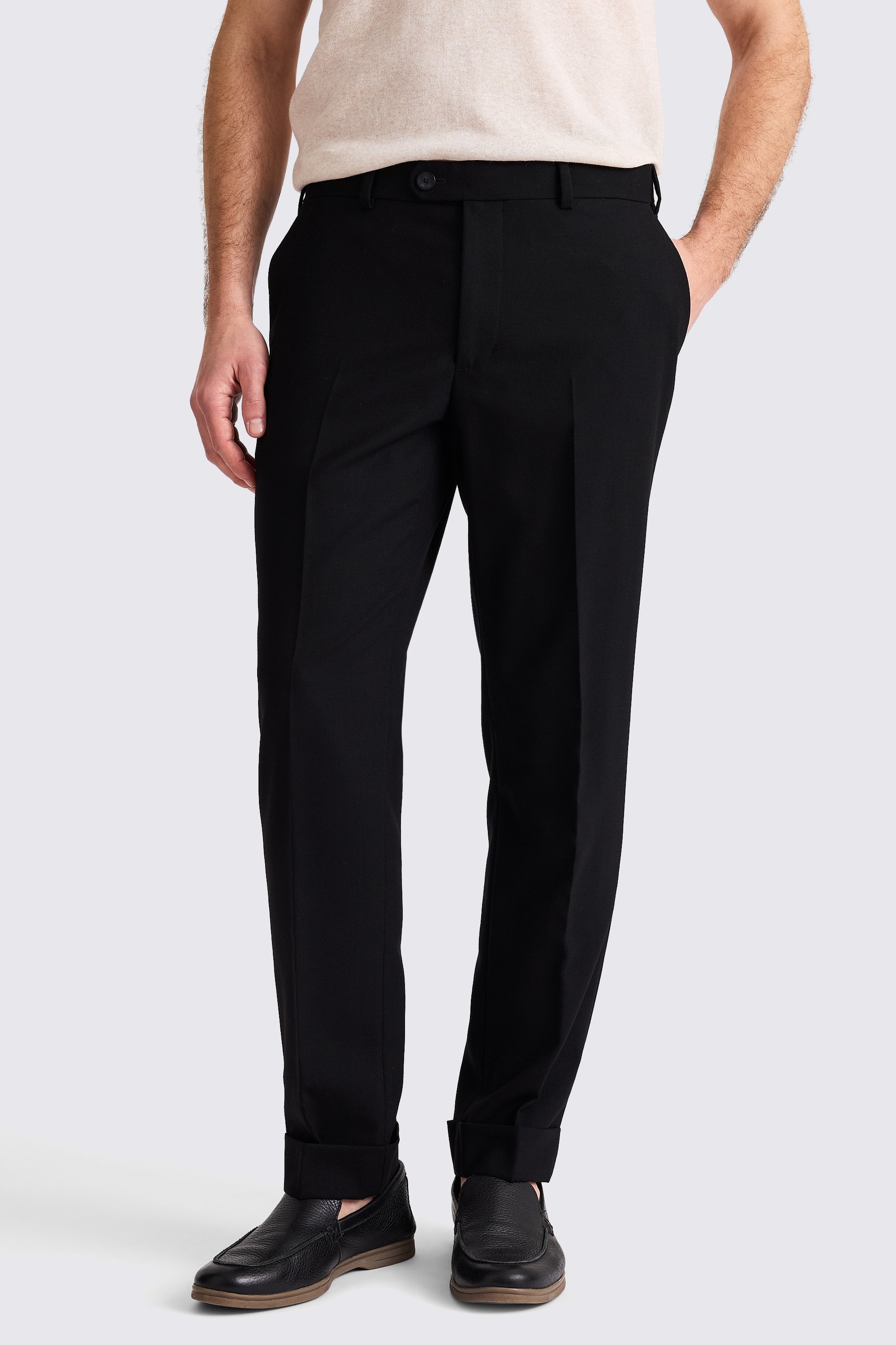 Black Wool Tailored Trousers