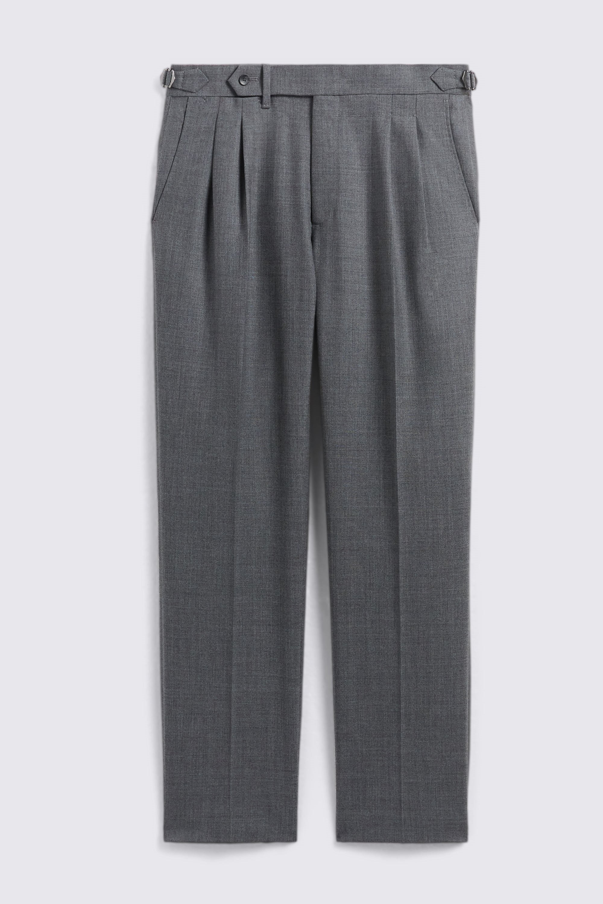 Grey Wool Pleated Pants