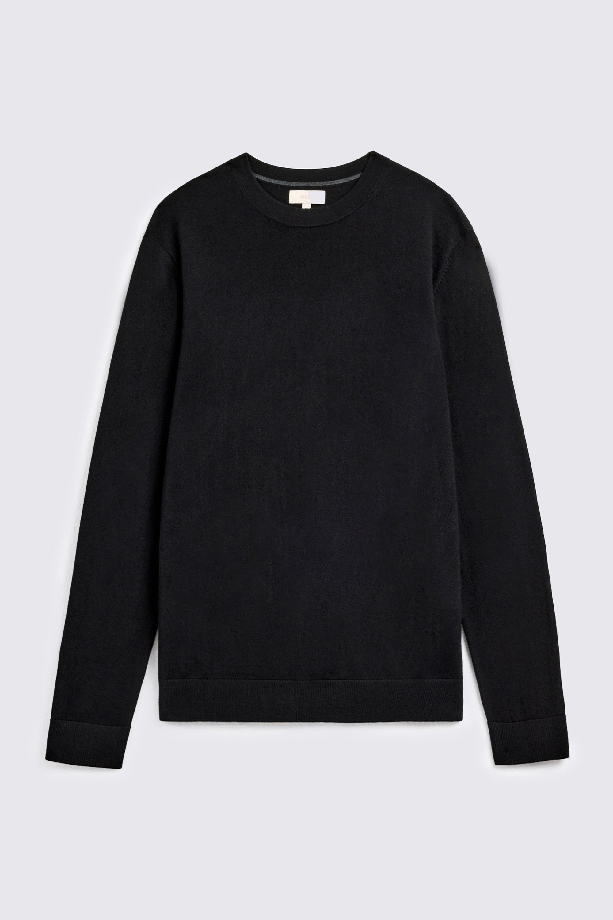 Black Merino Crew-Neck Jumper