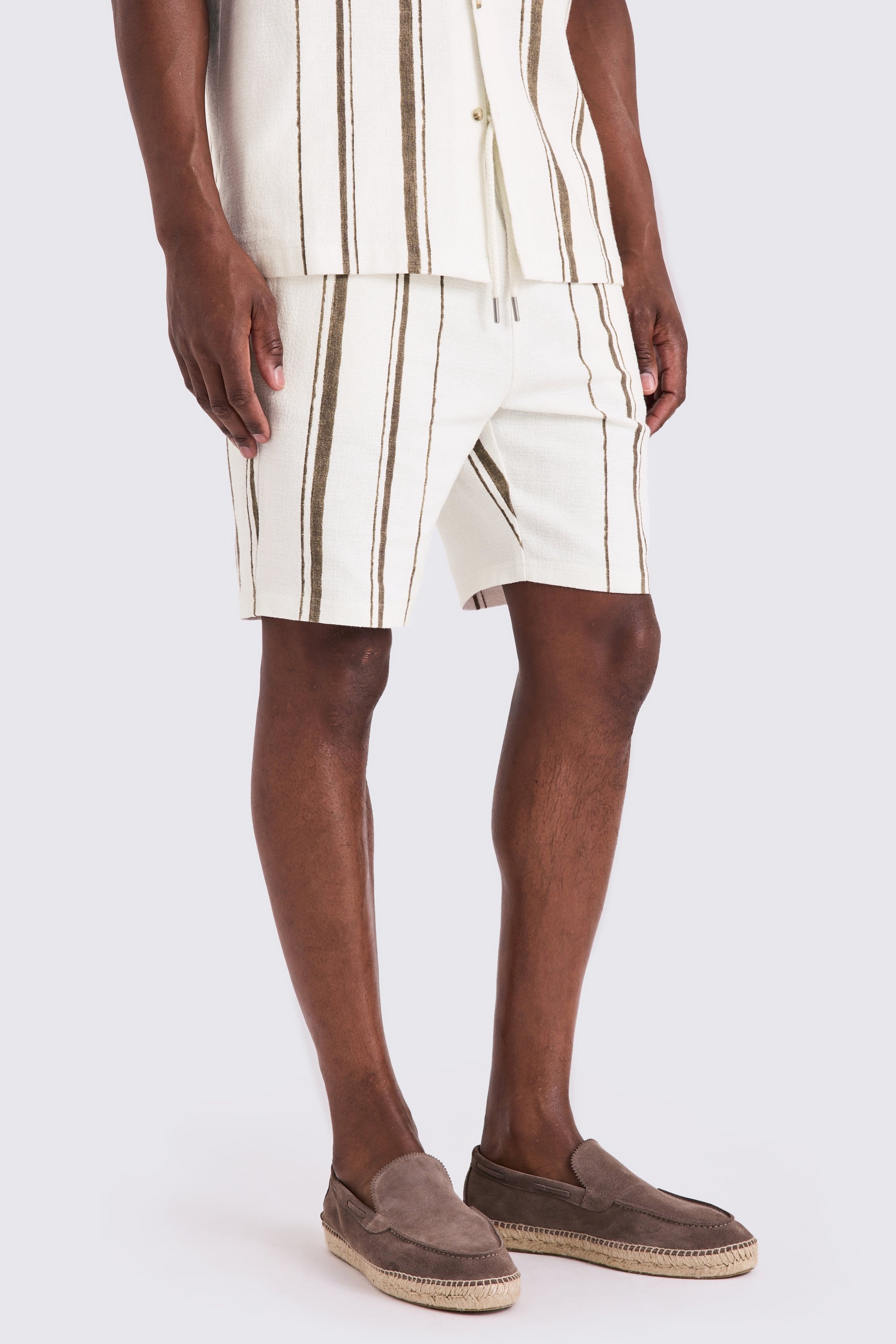 Taupe Stripe Shorts