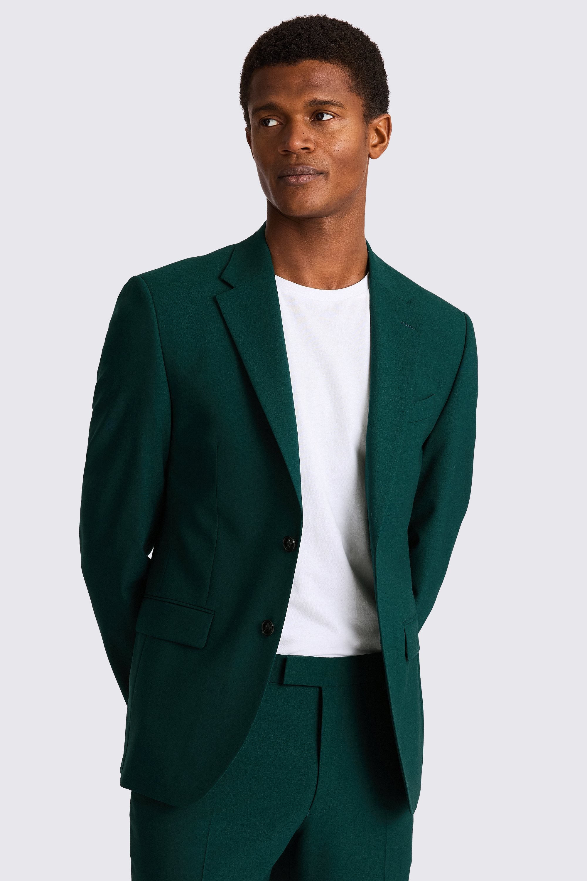 DKNY Slim Fit Dark Green Suit