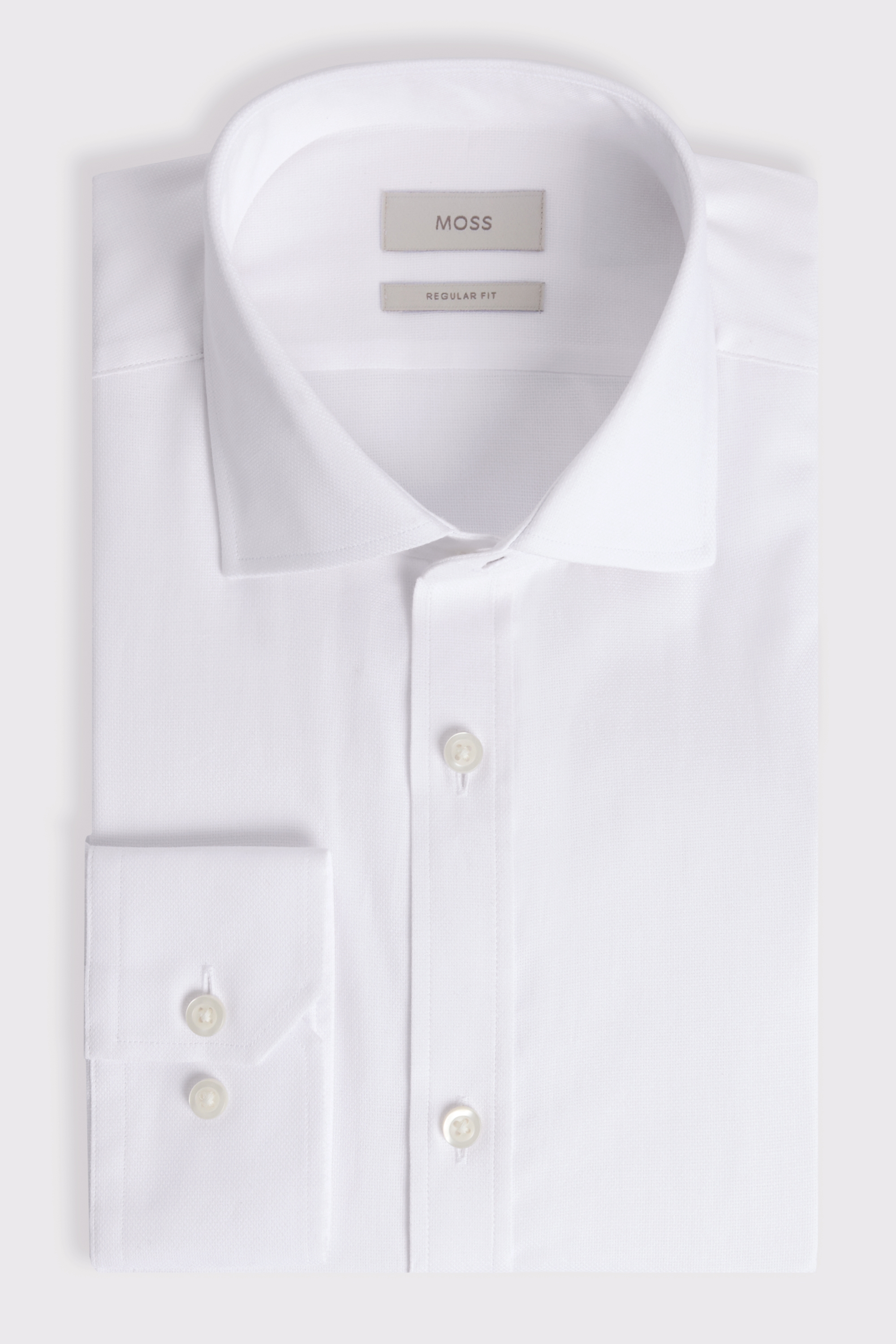 Regular Fit White Textured Shirt