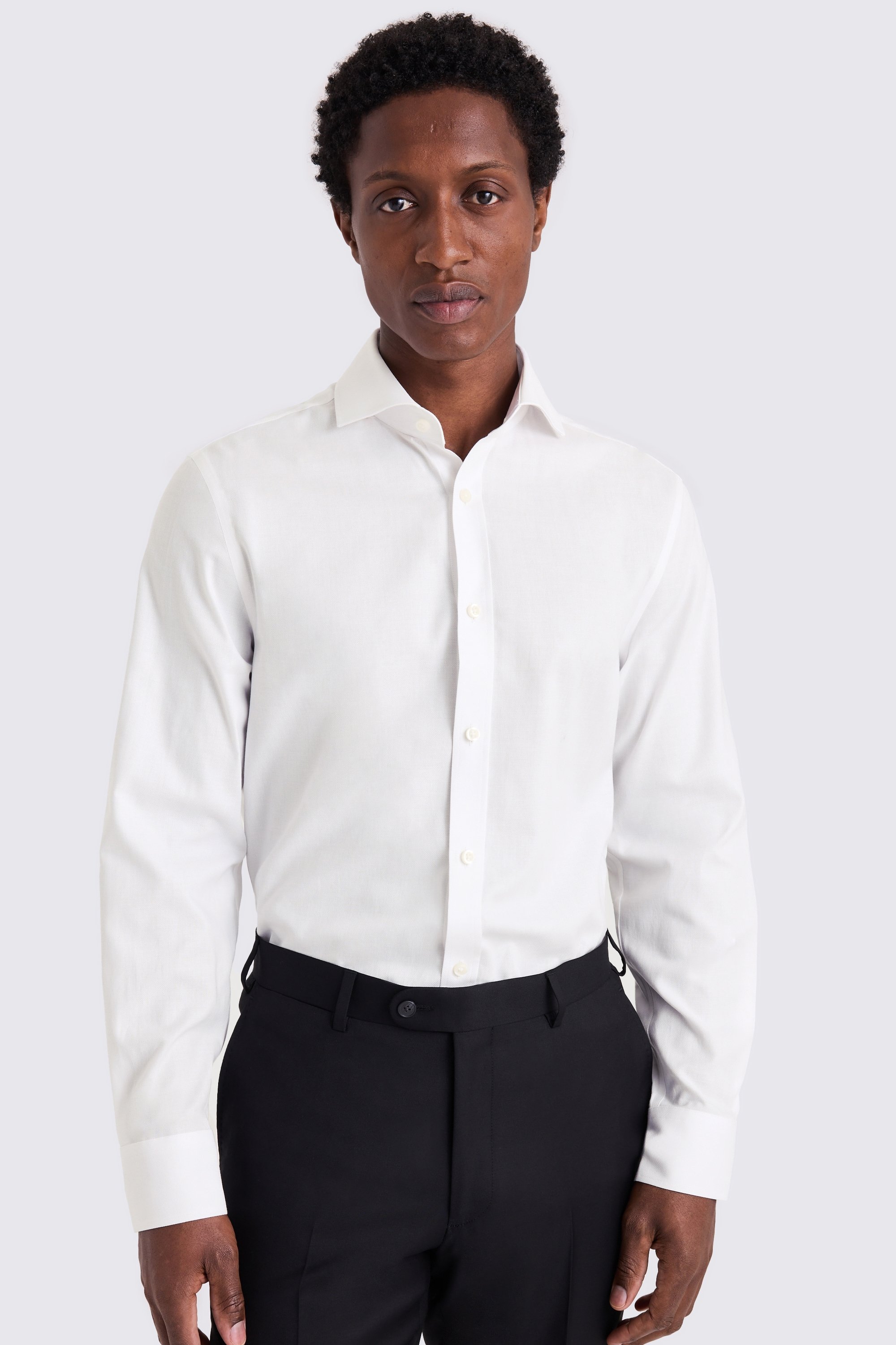 Tailored Fit White Textured Shirt