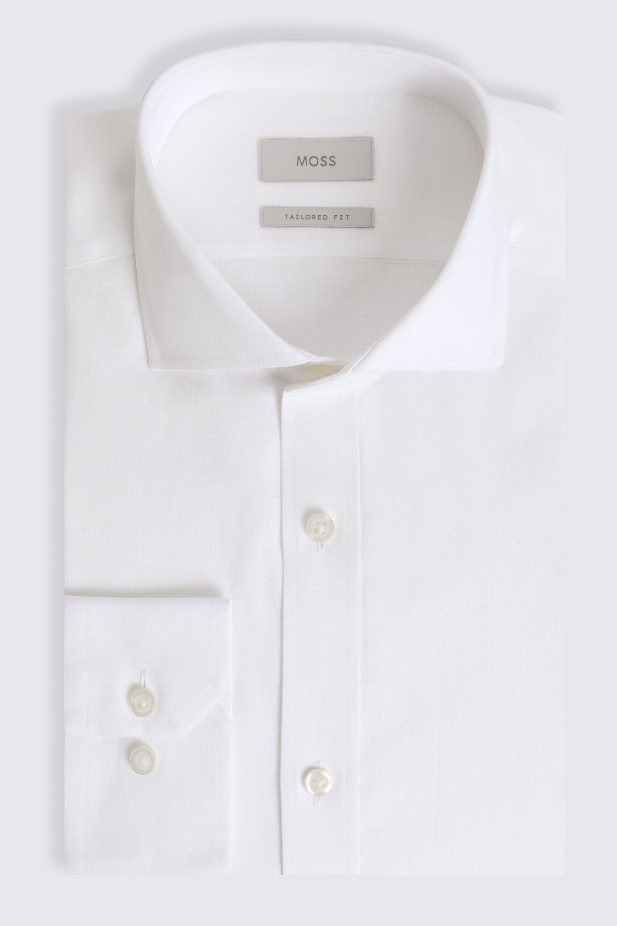 Tailored Fit White Textured Shirt