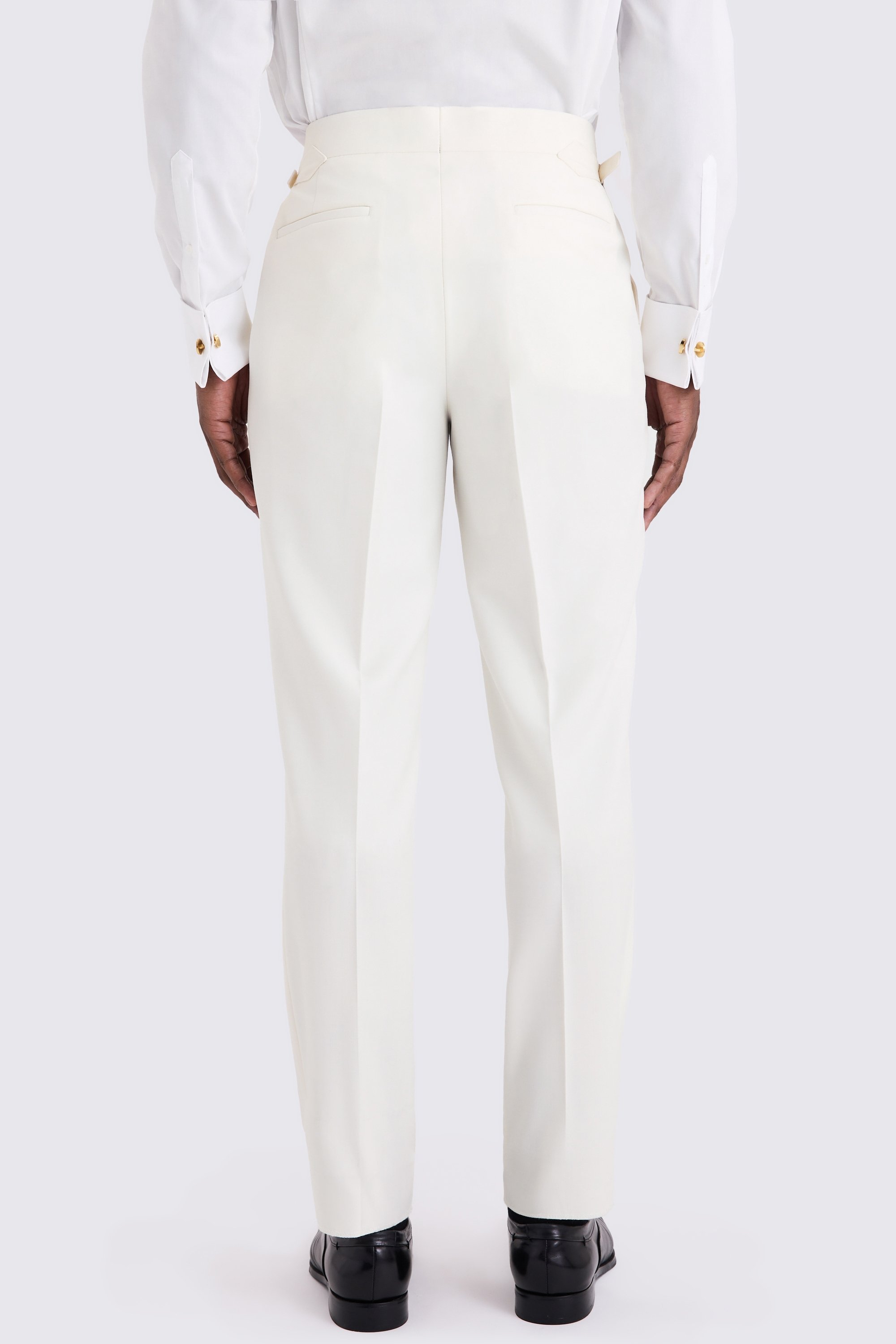 Tailored Fit Off White Dress Trousers