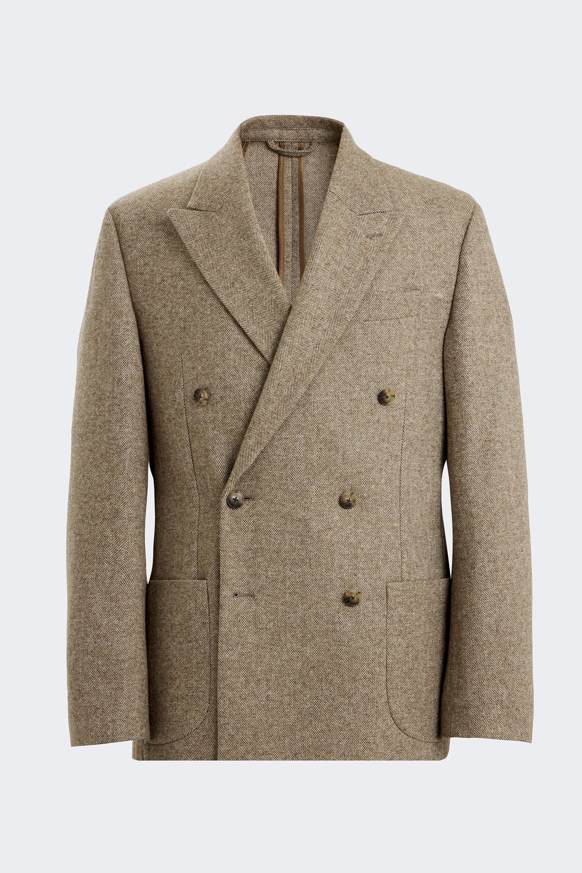 Relaxed Fit Gold Tweed Herringbone Suit