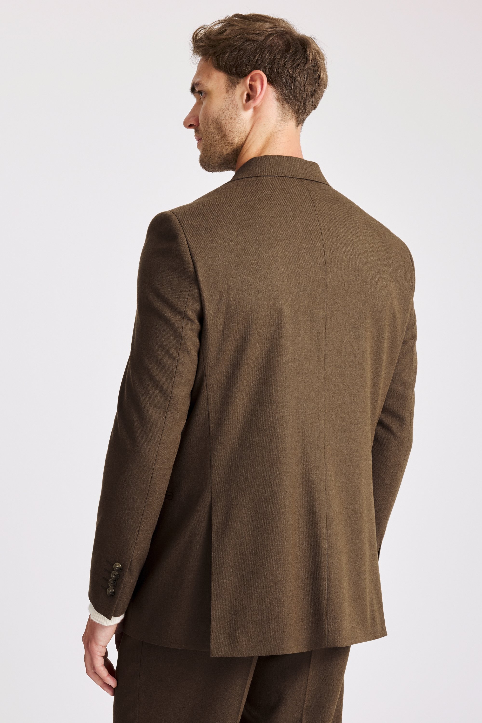 Relaxed Fit Chestnut Flannel Suit