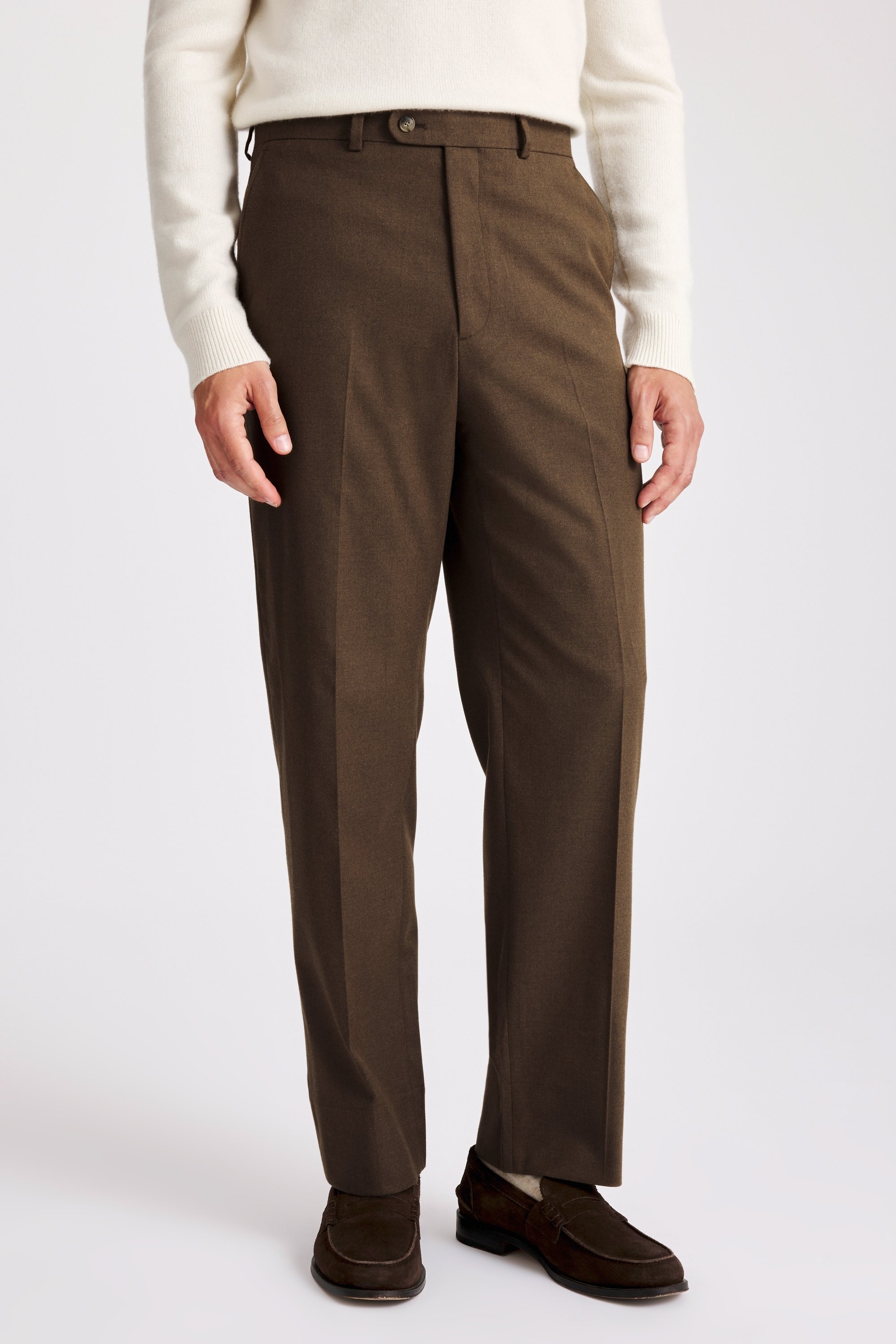Relaxed Fit Chestnut Flannel Suit