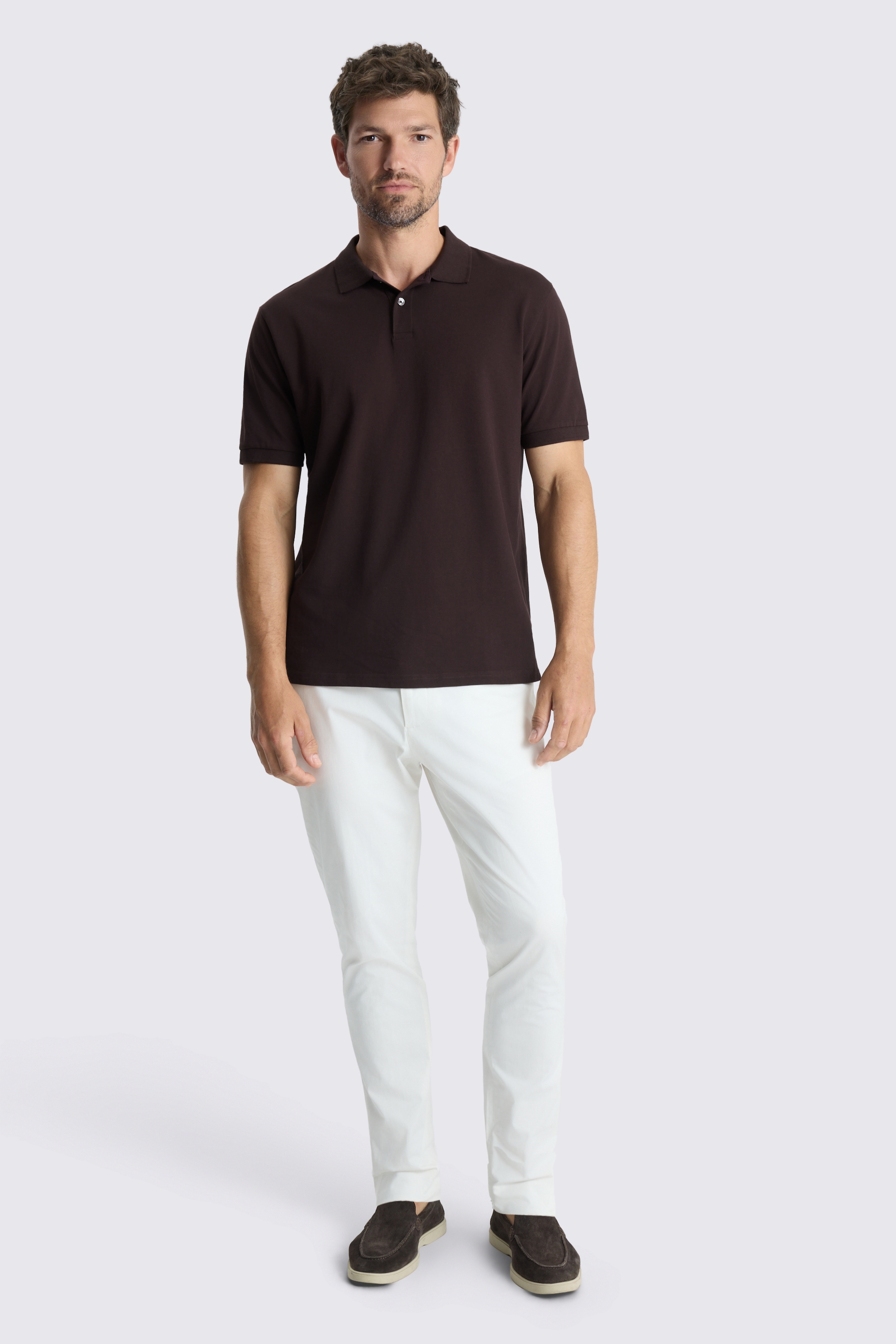 Brown Piqué Polo Shirt