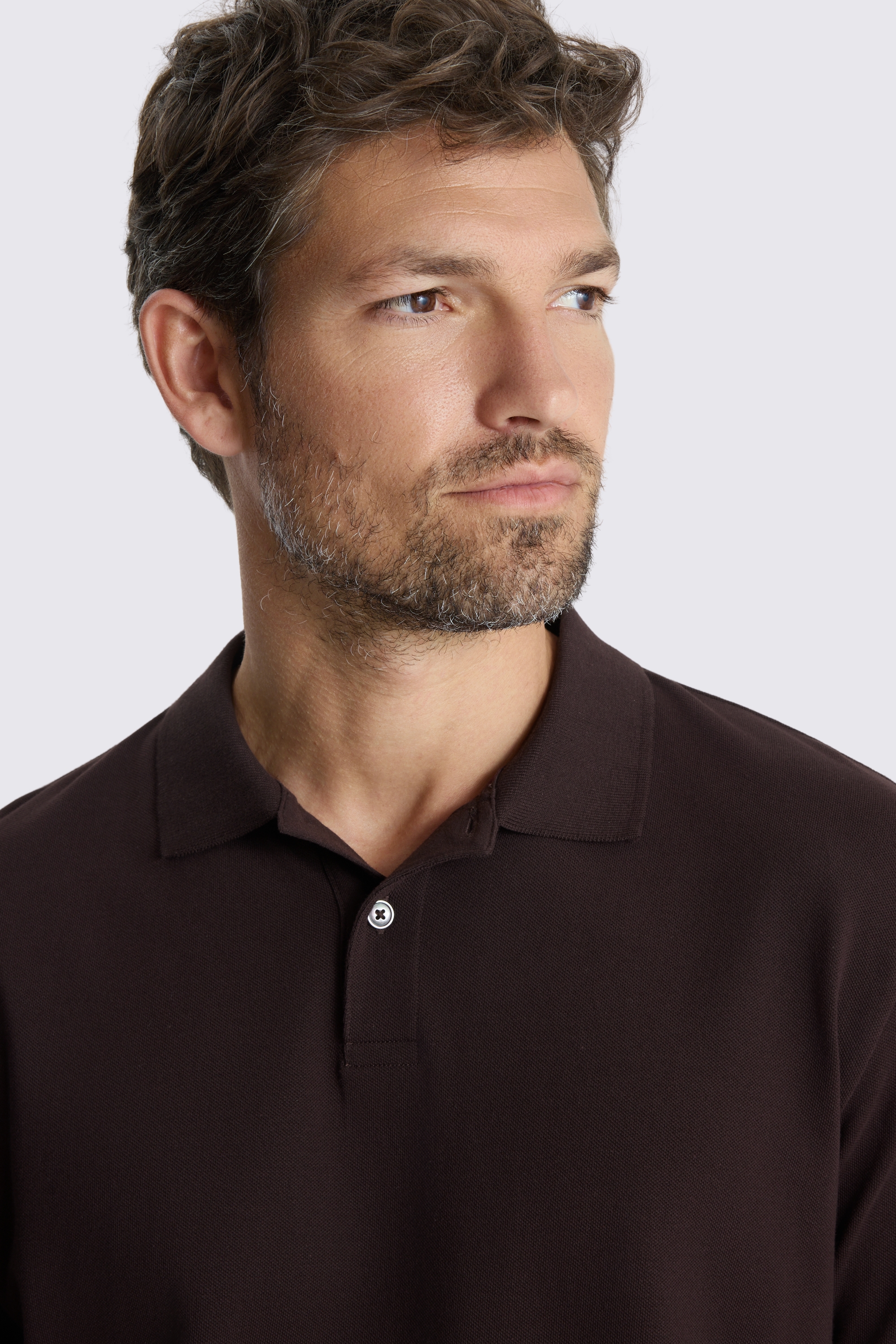 Brown Piqué Polo Shirt