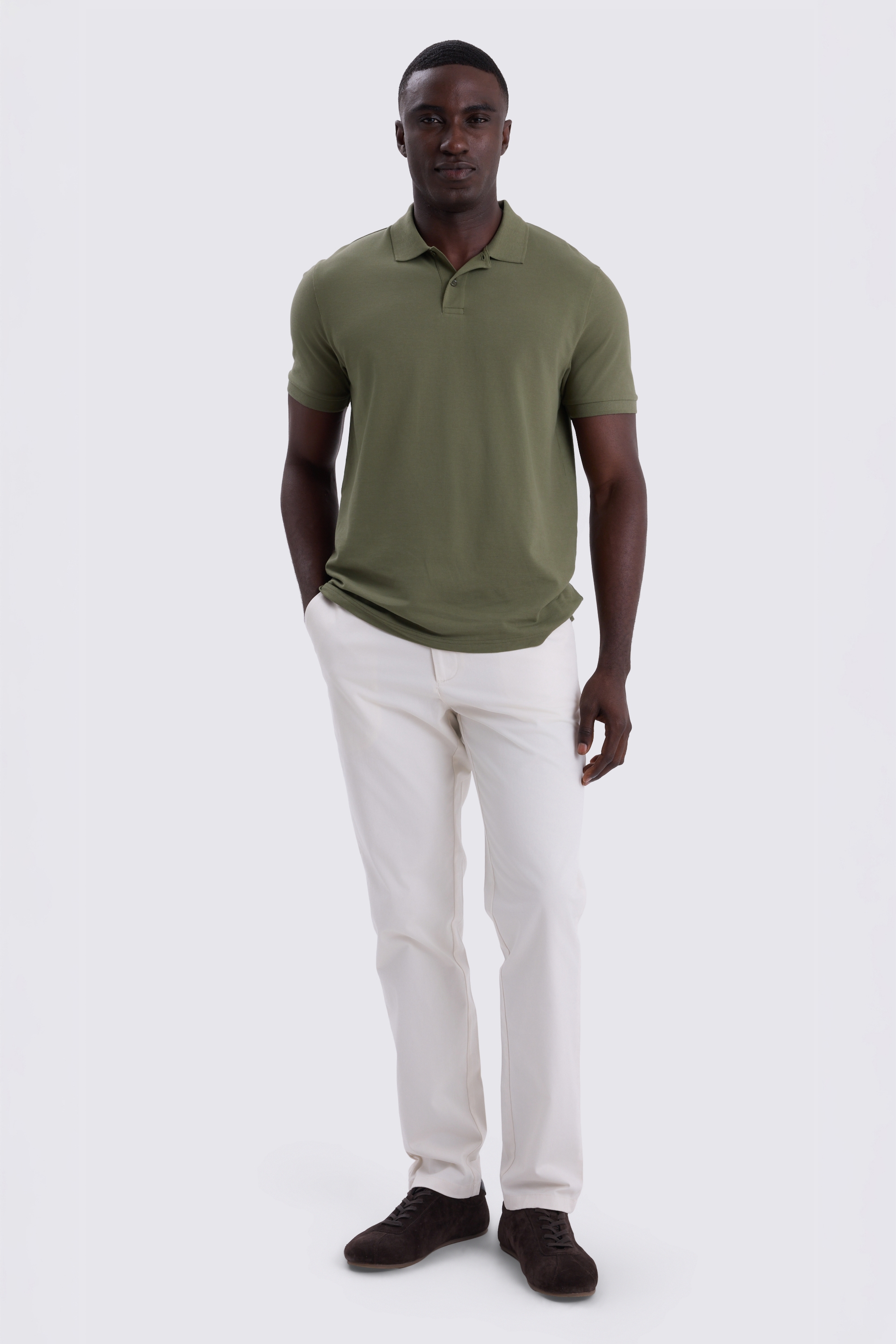 Light Khaki Pique Polo Shirt