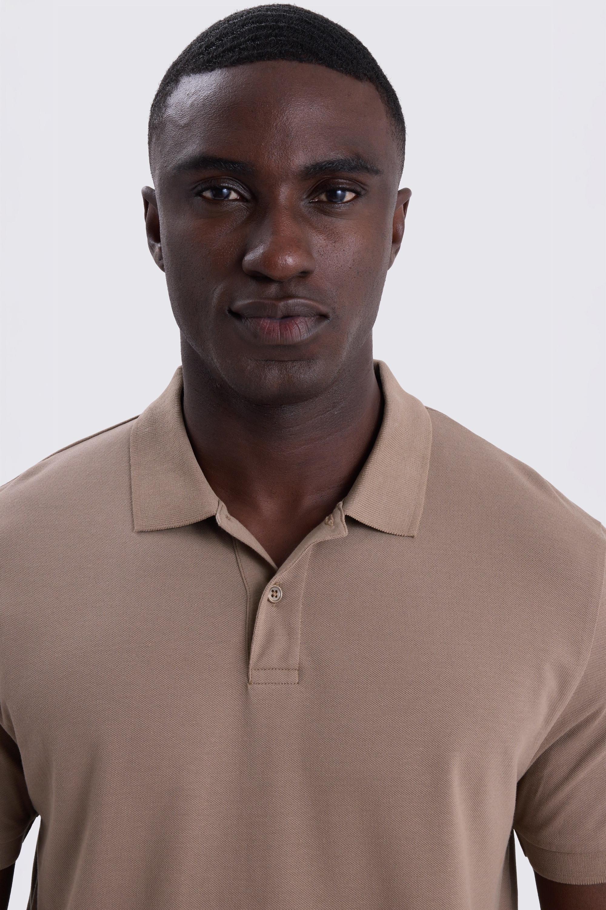 Dark Taupe Pique Polo Shirt