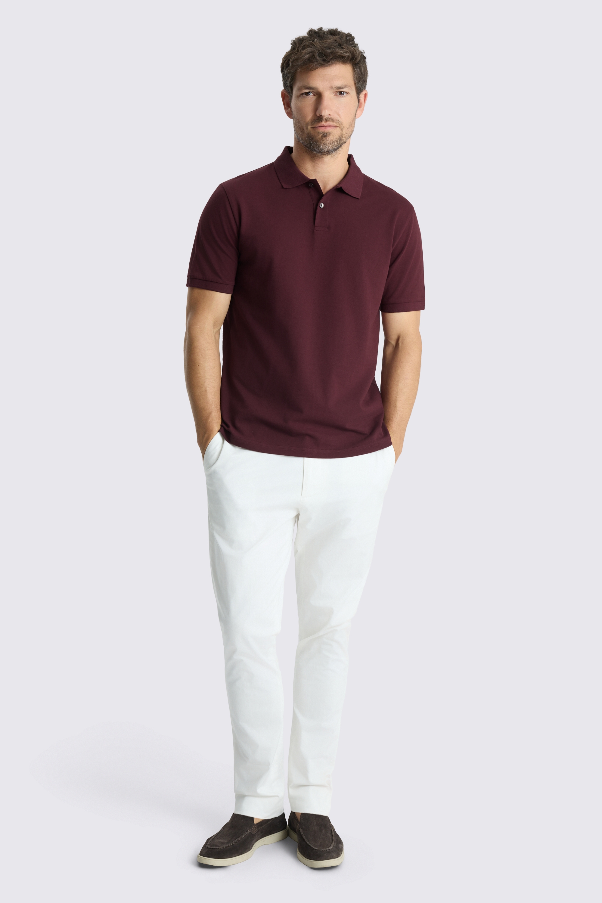 Burgundy Piqué Polo Shirt