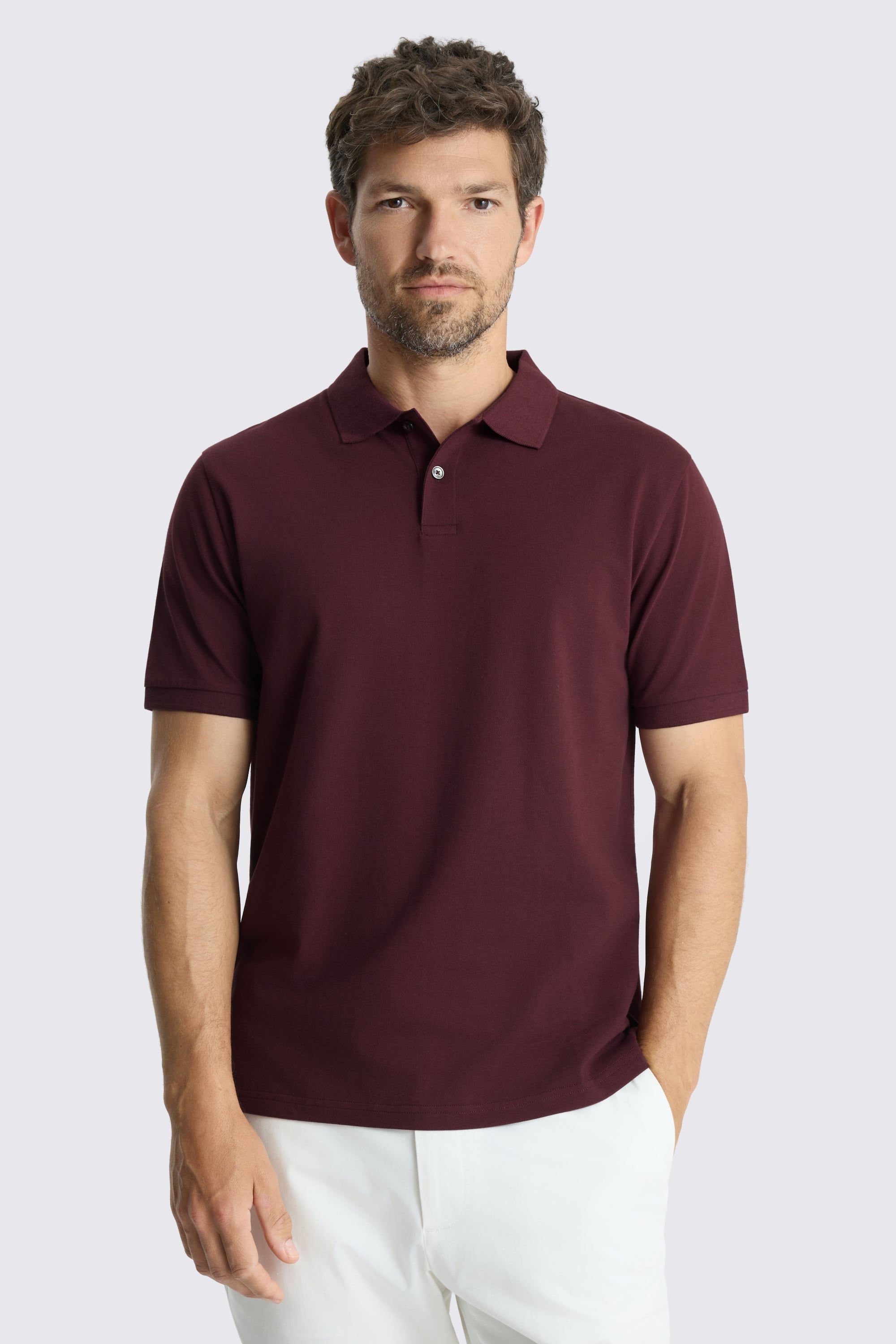 Burgundy Piqué Polo Shirt
