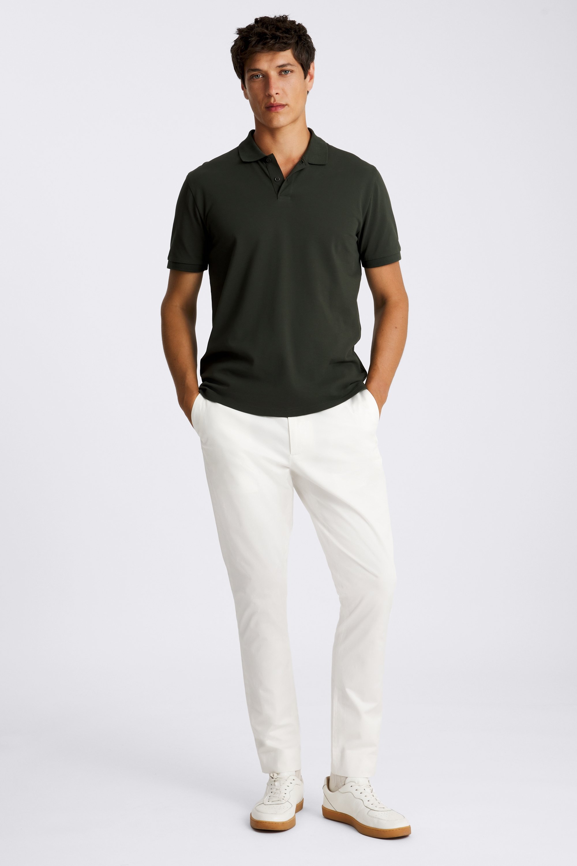 Khaki Piqué Polo Shirt