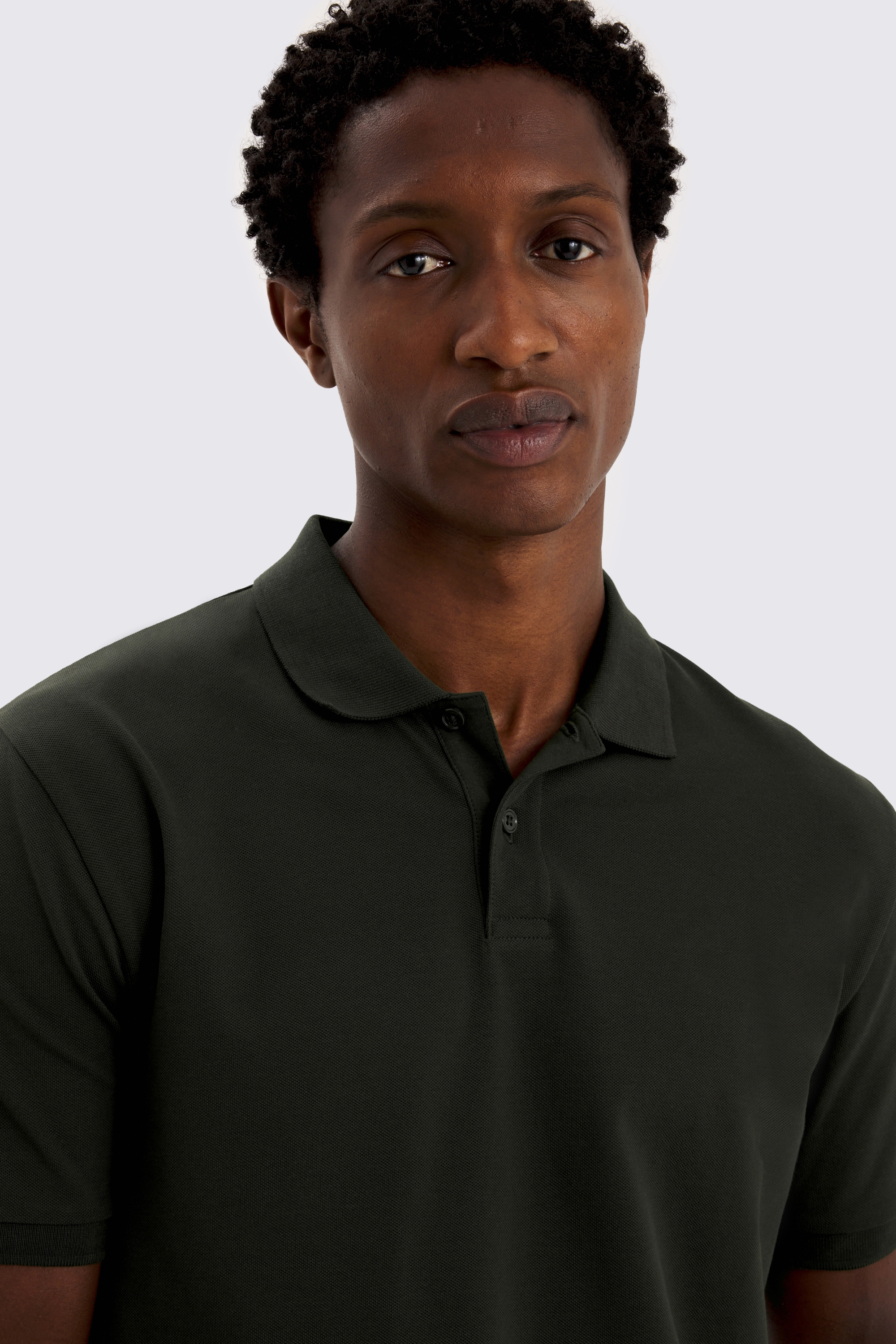Khaki Piqué Polo Shirt