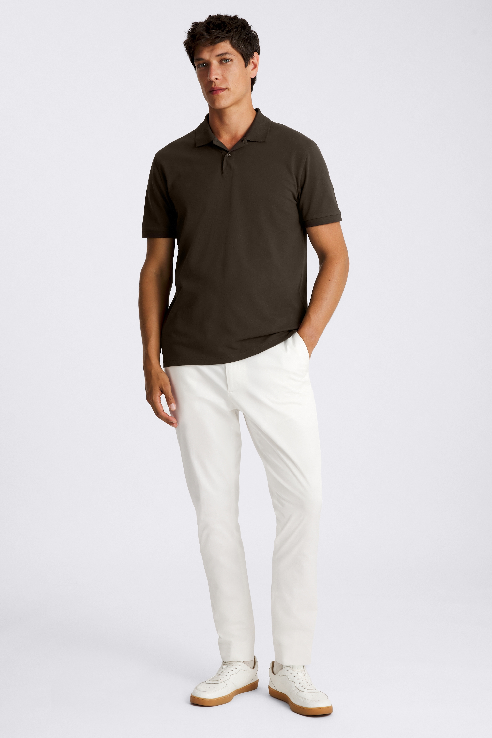 Brown Piqué Polo Shirt