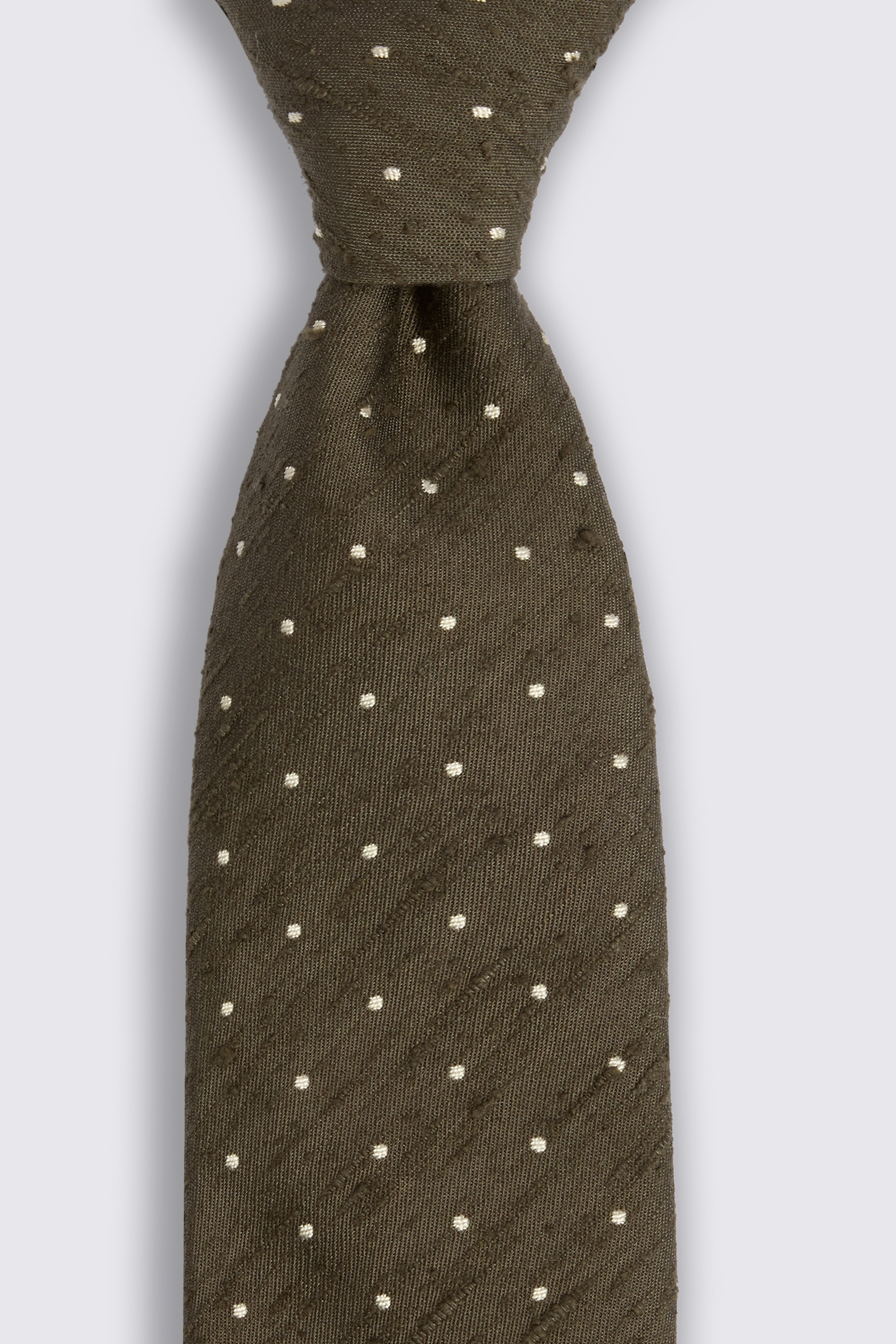 Italian Olive Textured Spot Tie