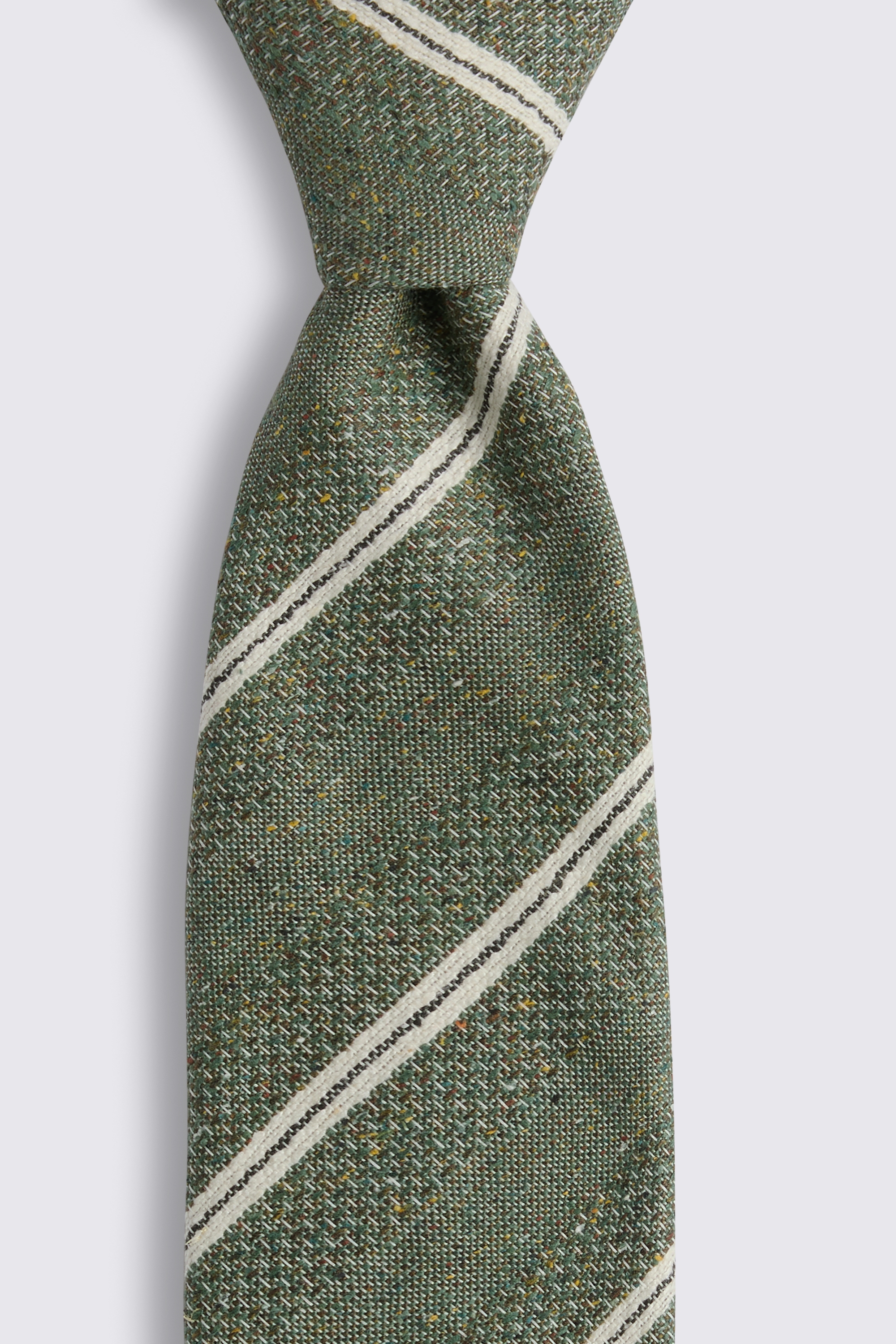 Italian Green Textured Stripe Tie
