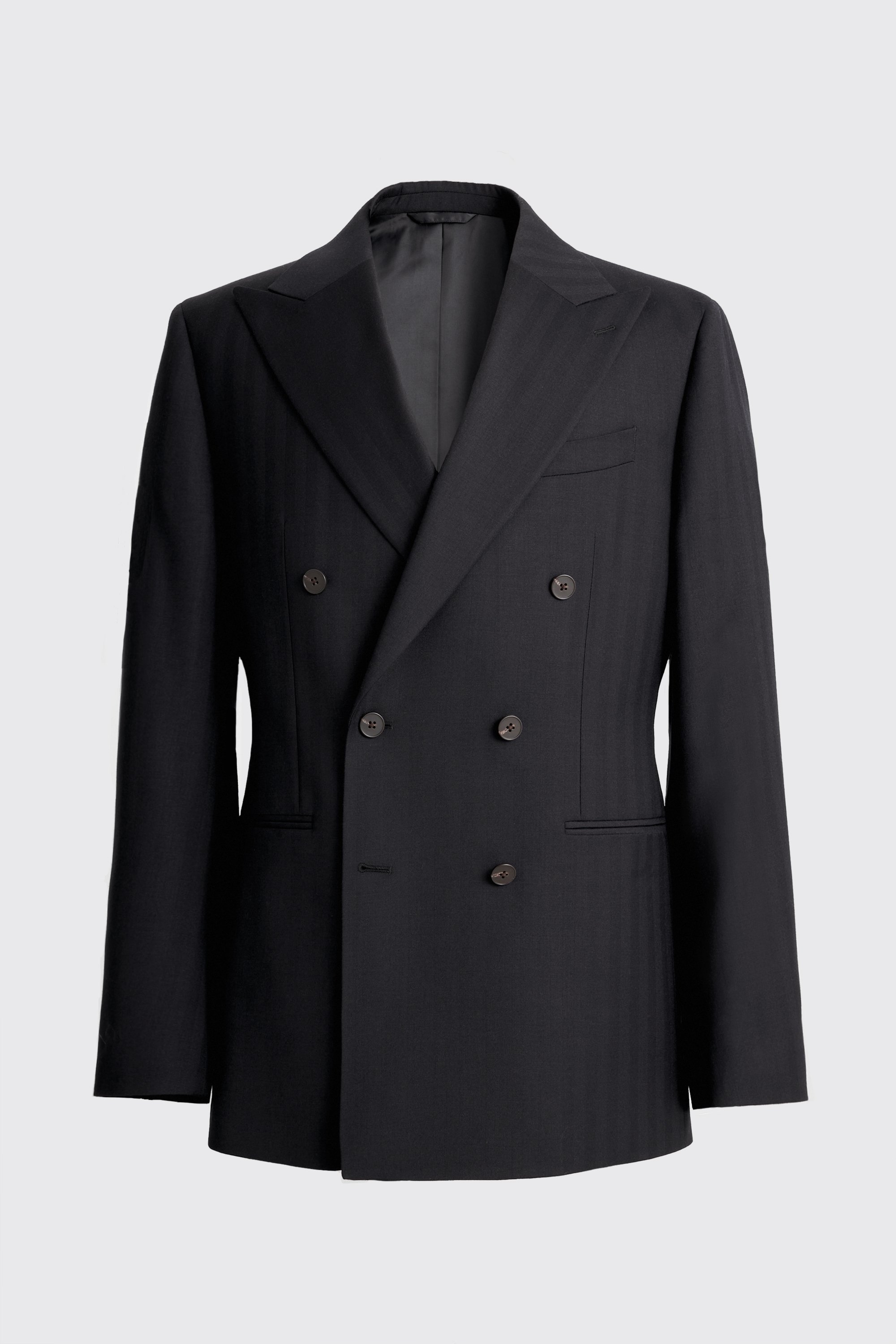 Tailored Fit Navy Herringbone Suit