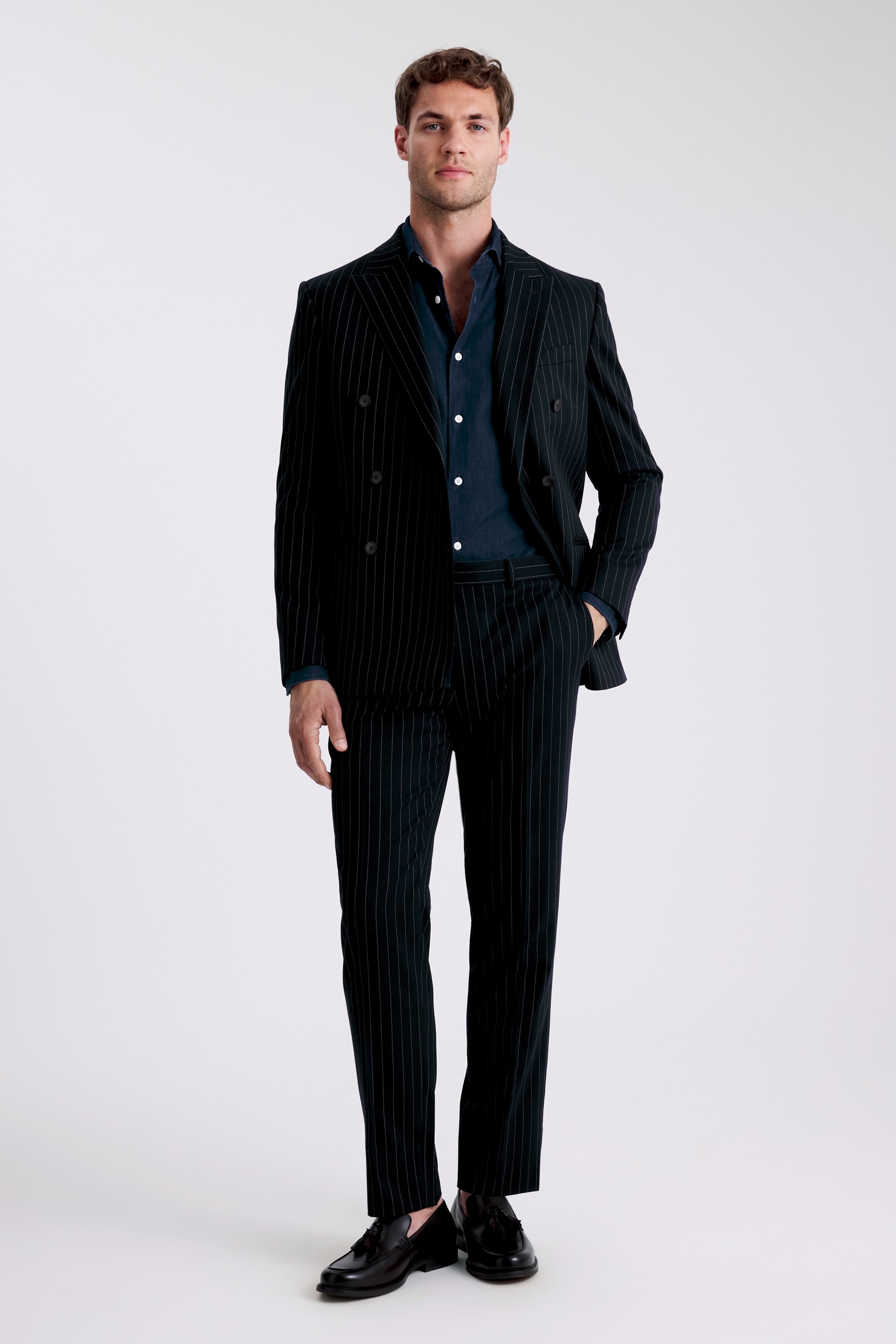 Slim Fit Navy Stripe Suit