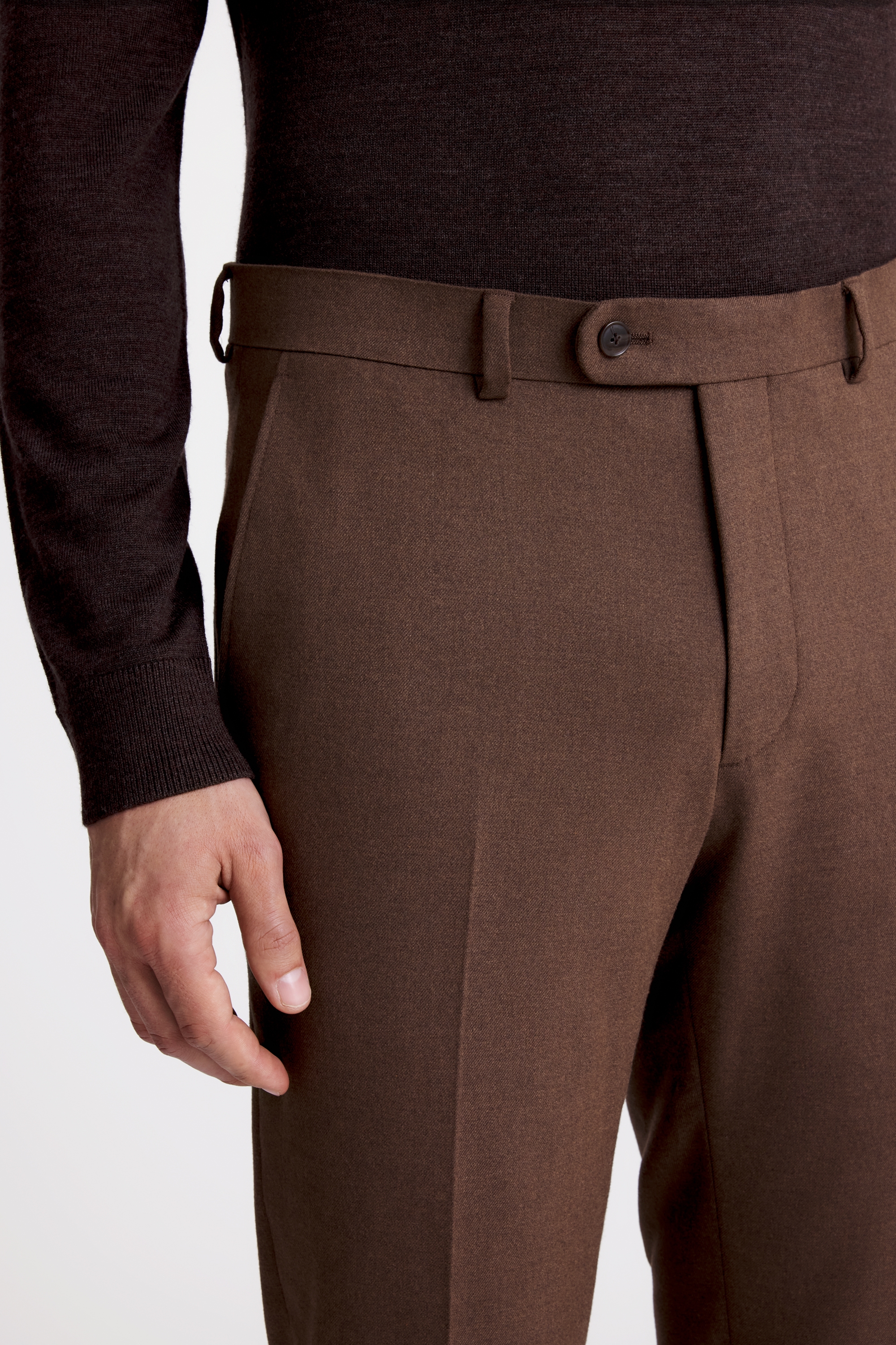 Slim Fit Chestnut Flannel Trouser
