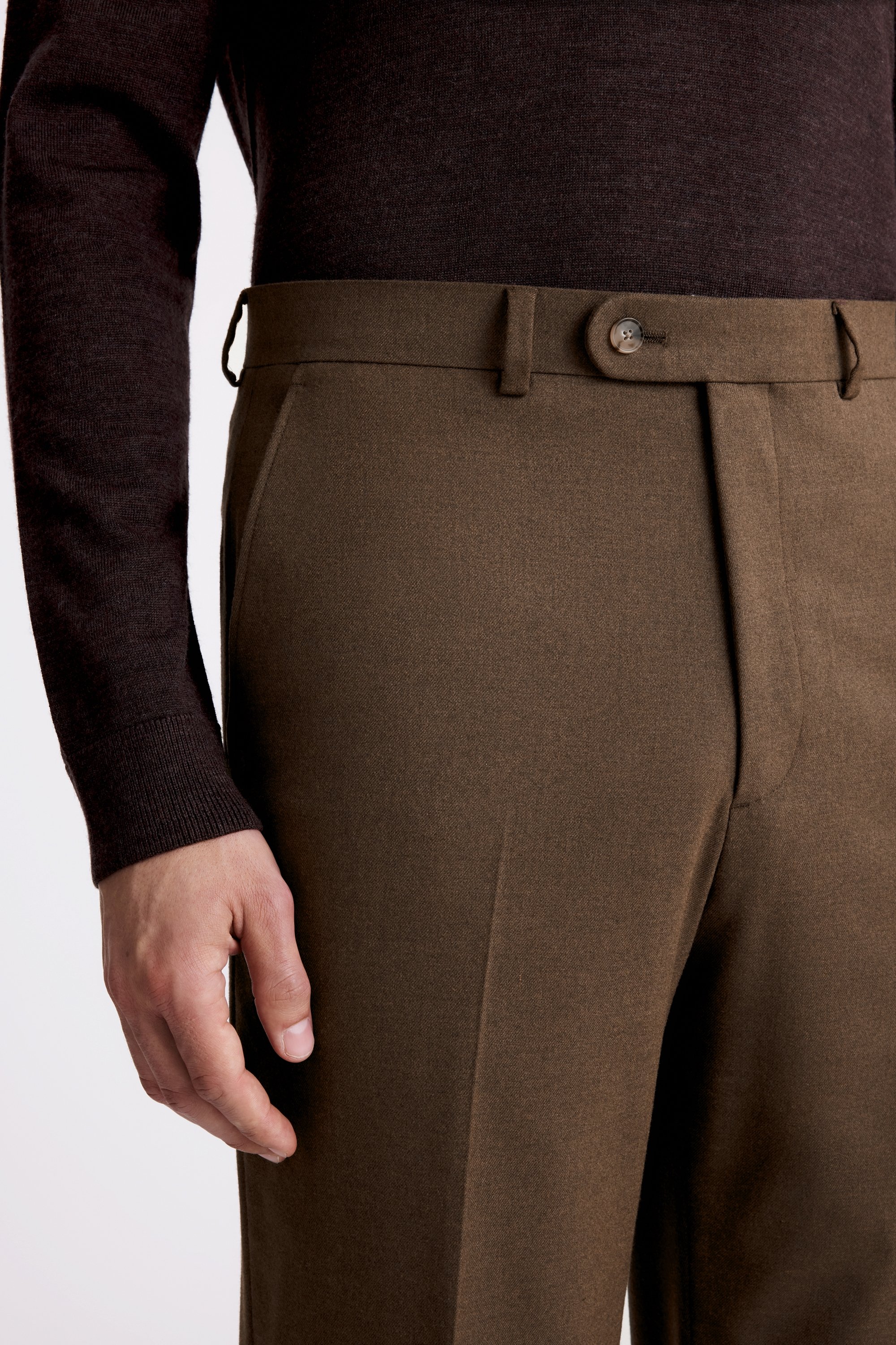Slim Fit Chestnut Flannel Pants