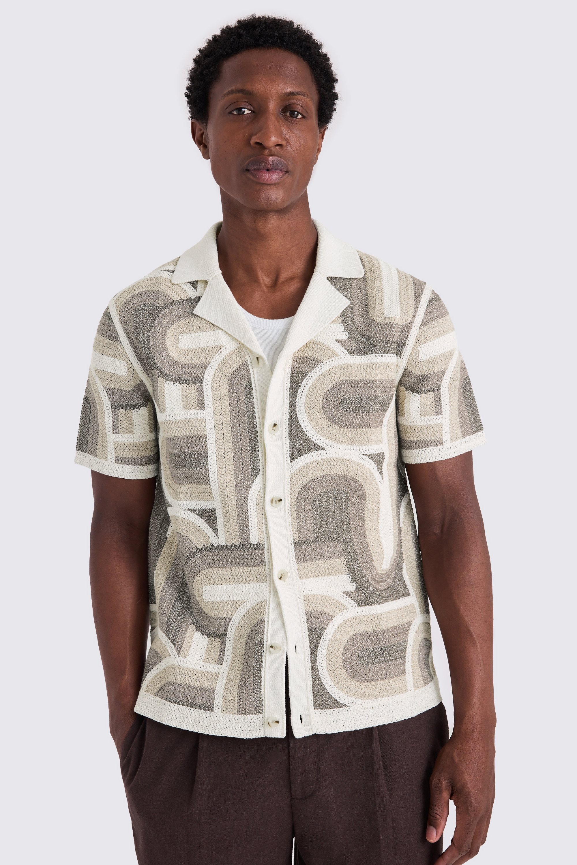 Retro Crochet Knitted Shirt