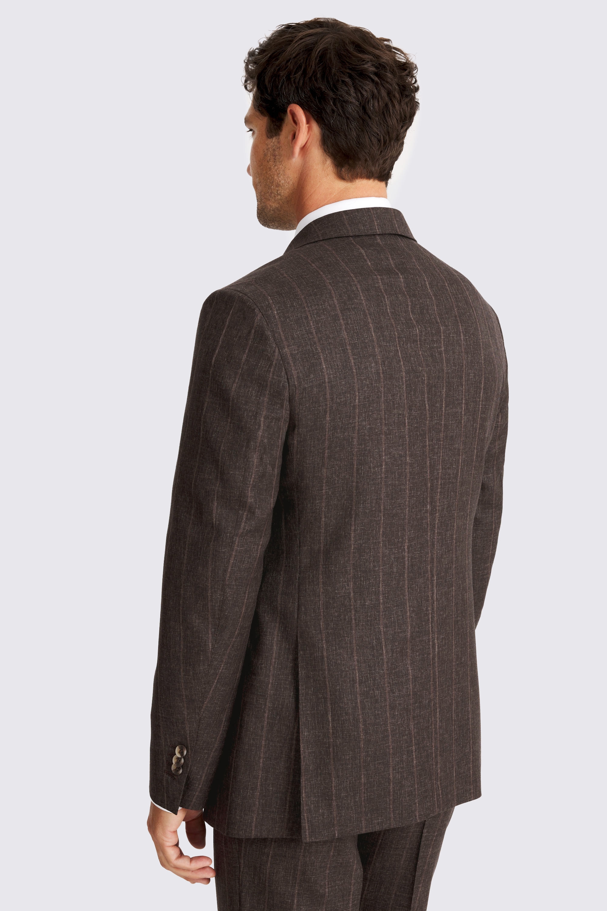 Italian Tailored Fit Brown Stripe Suit