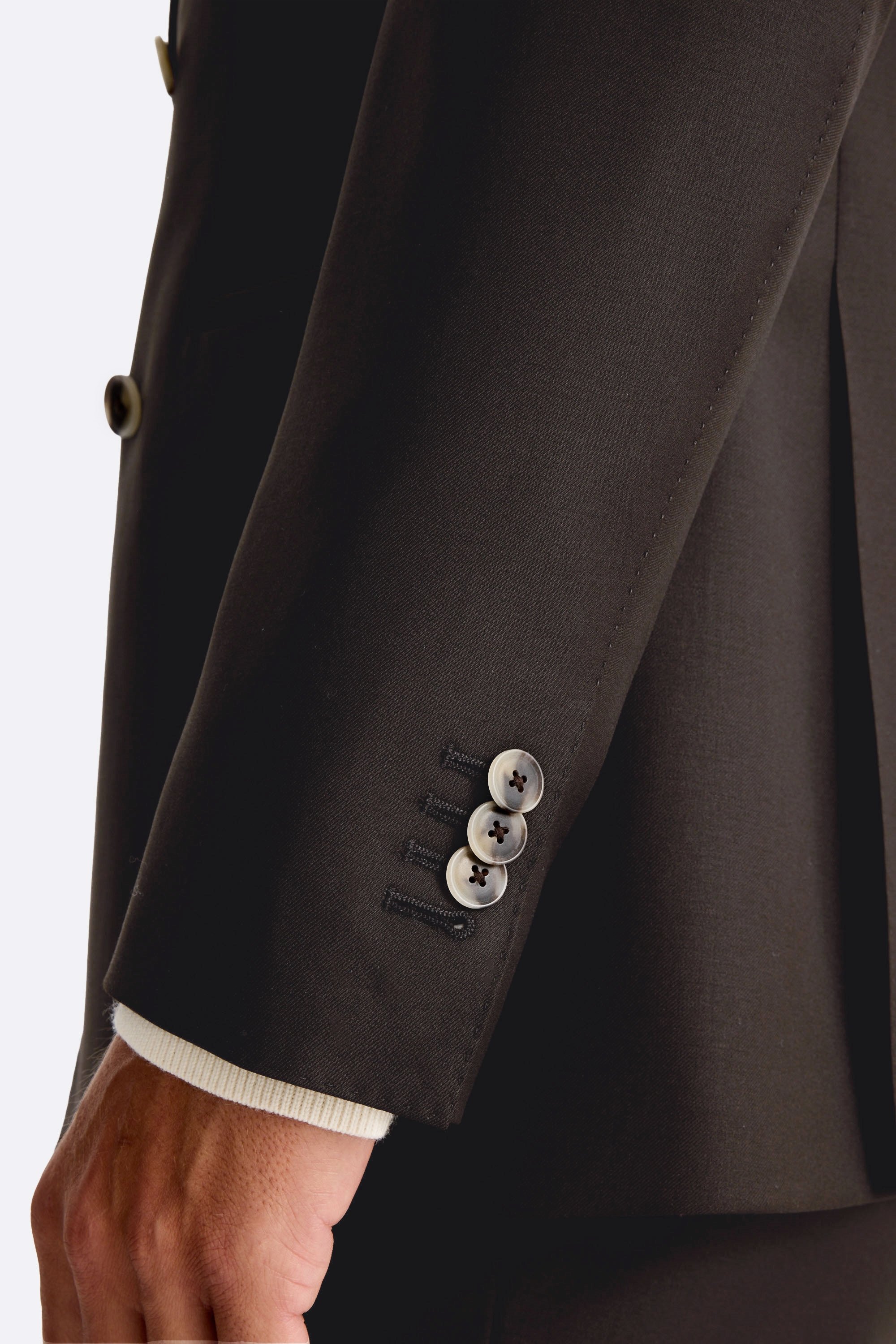 Italian Tailored Fit Brown Twill Jacket