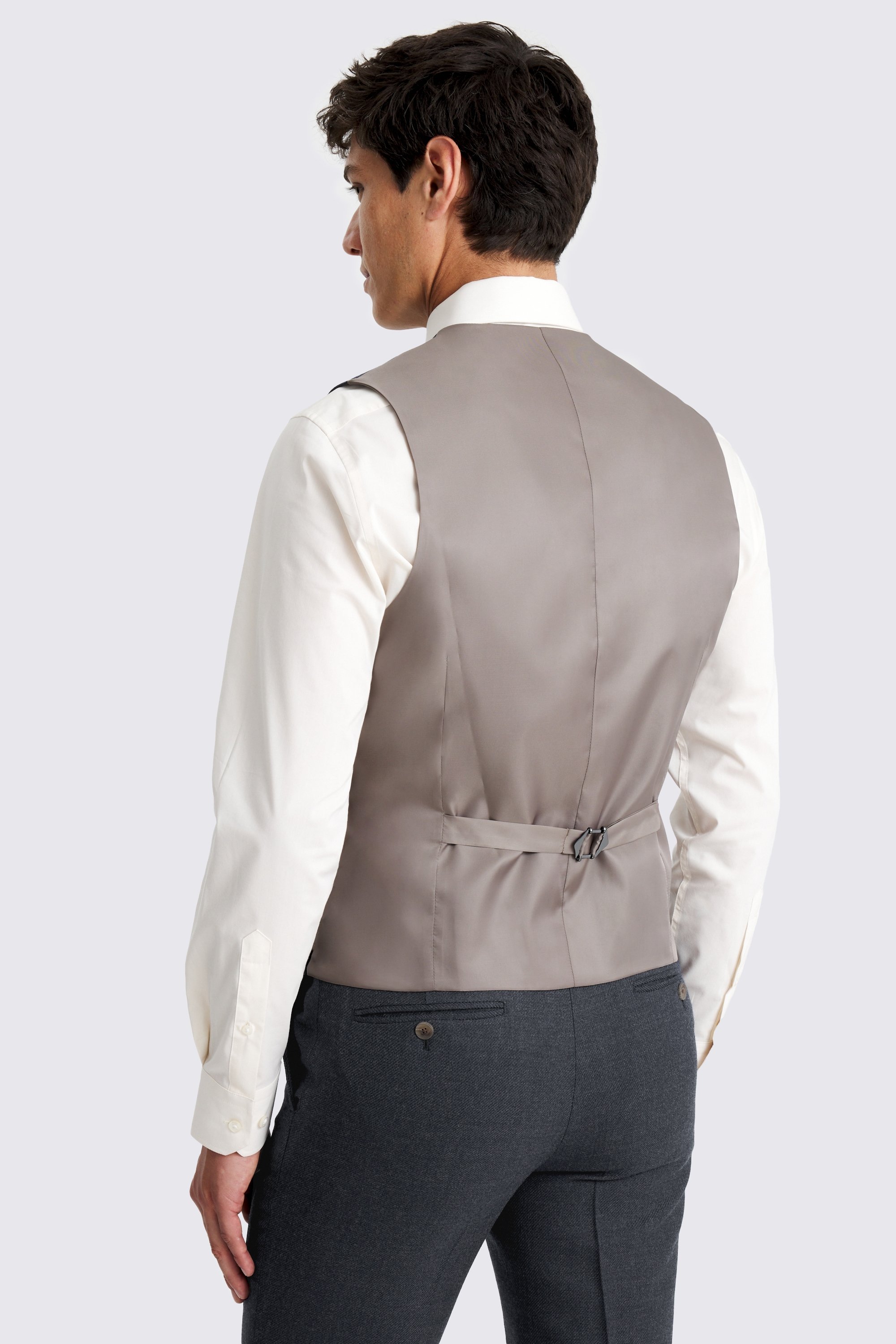 Tailored Fit Blue Twill Waistcoat