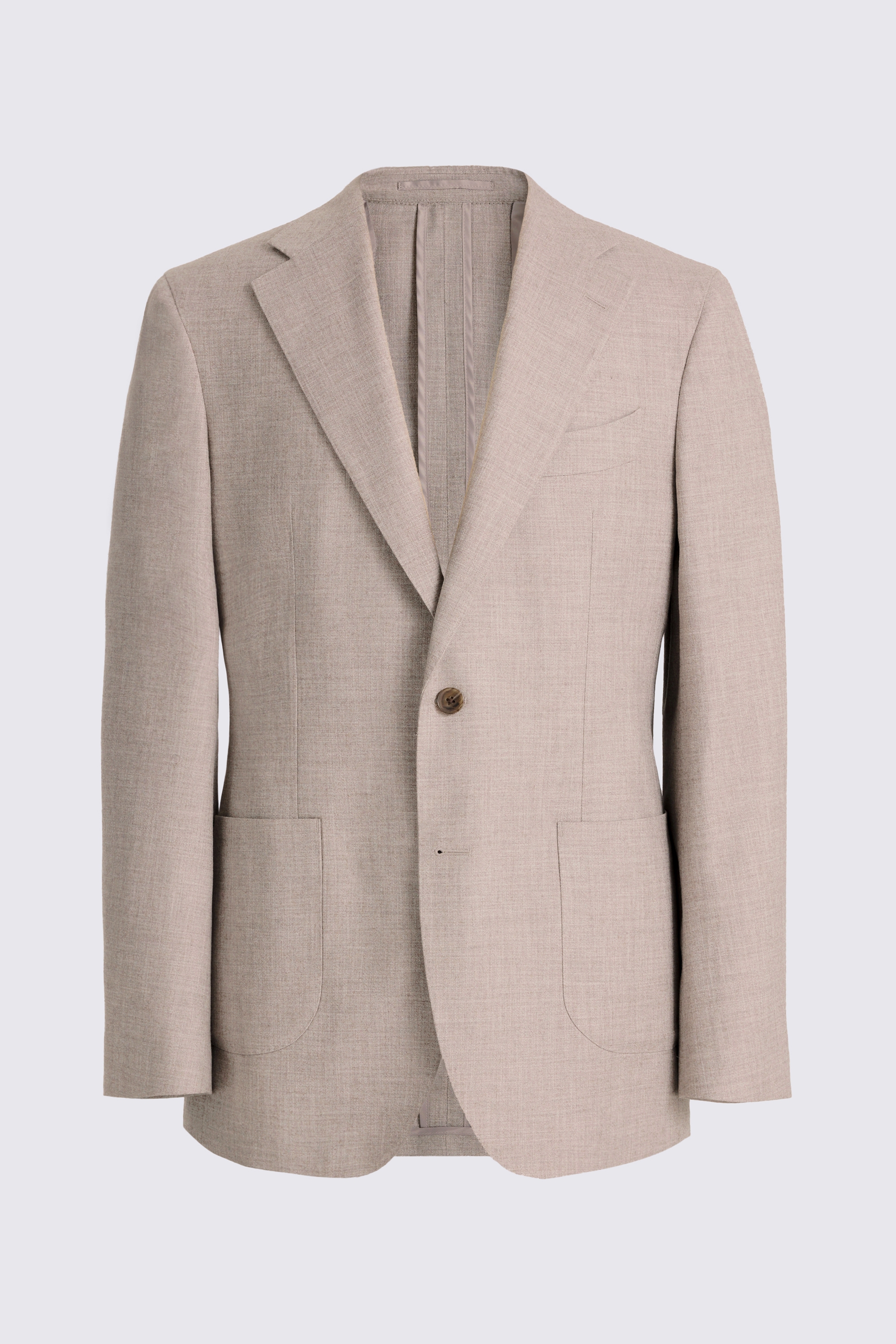 Italian Tailored Fit Neutral Wool Cotton Suit