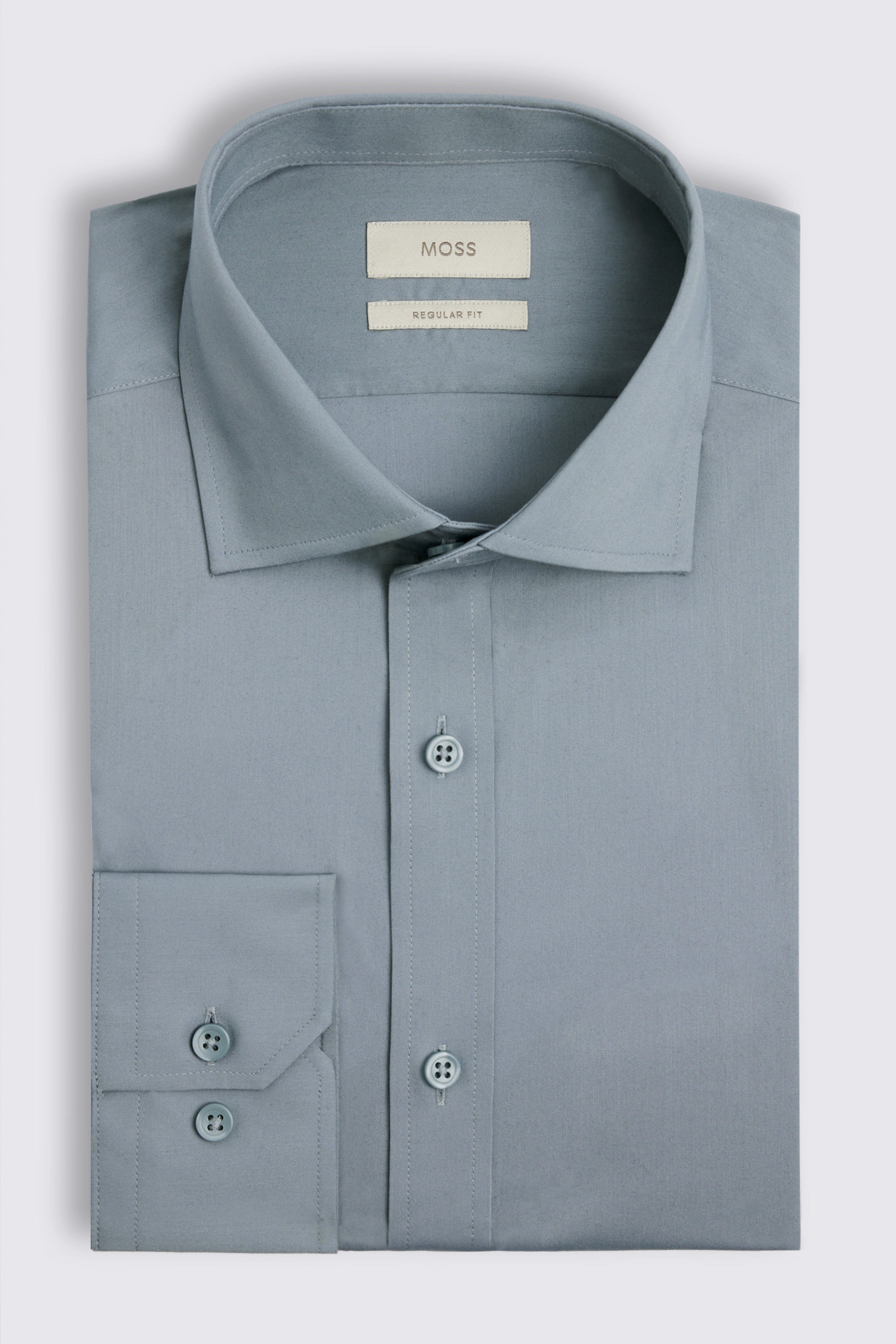 Regular Fit Mid Blue Stretch Shirt