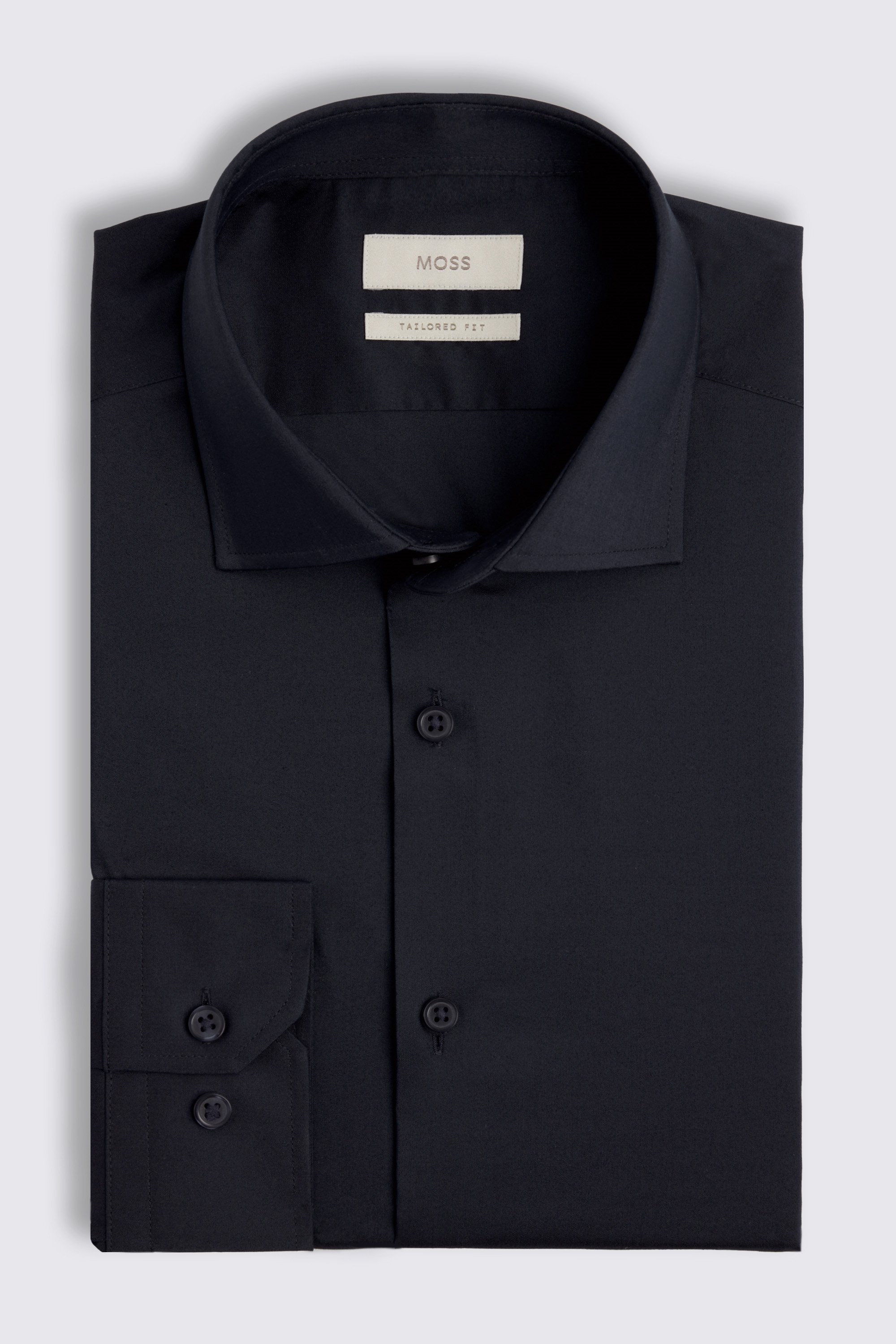 Tailored Fit Dark Navy Stretch Shirt