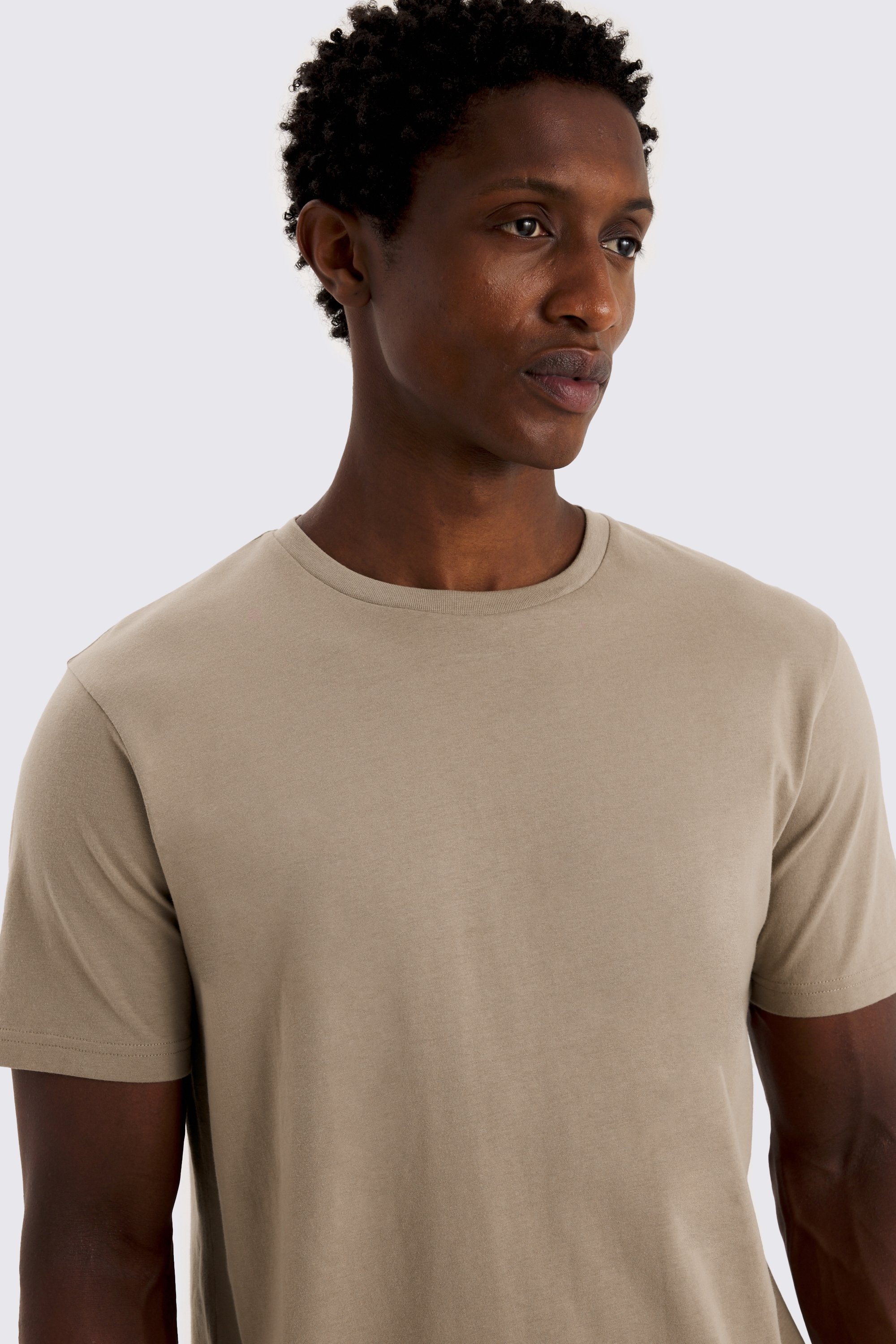 Taupe Crew-Neck T-Shirt
