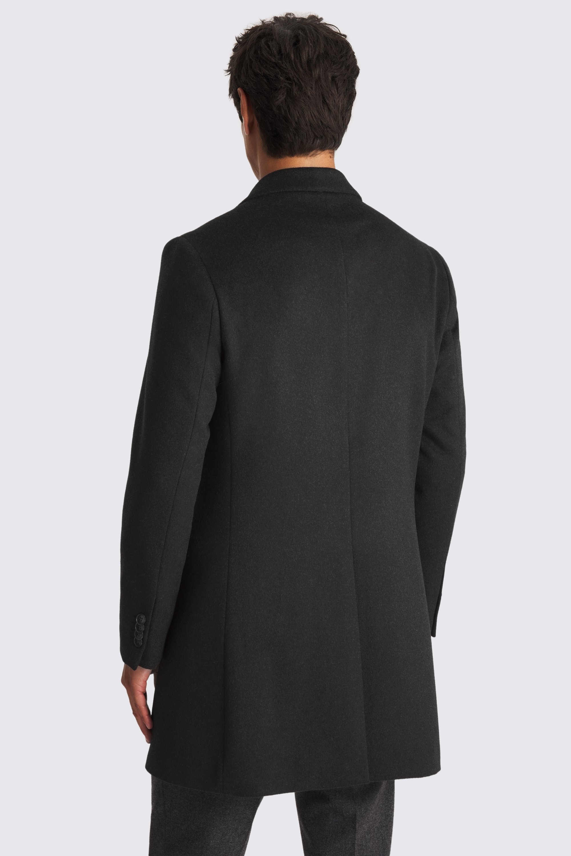 Charcoal Wool Blend Overcoat