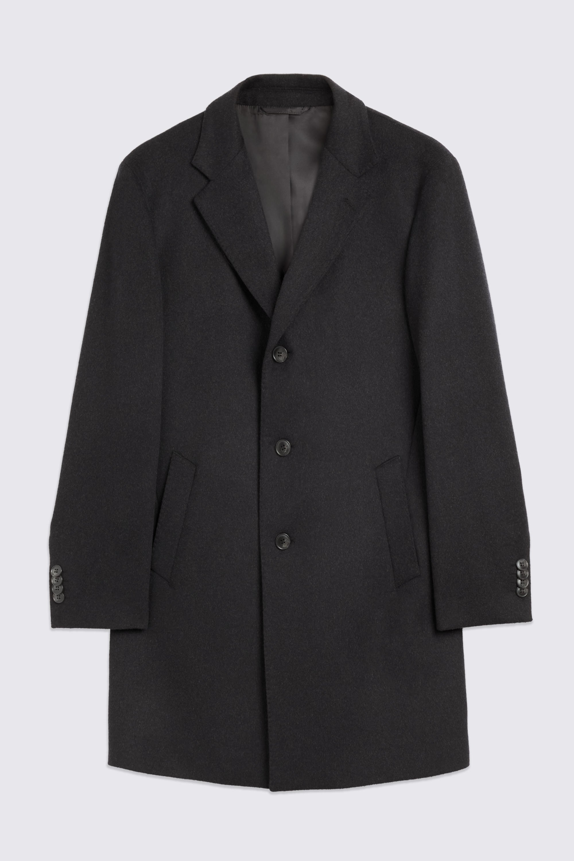 Charcoal Wool Blend Overcoat