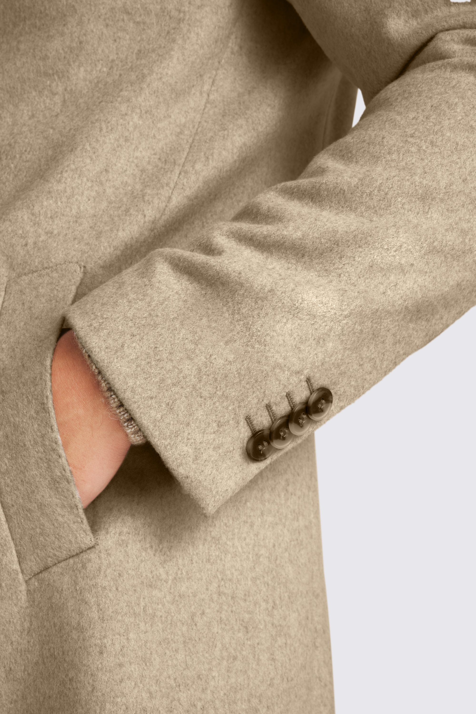 Oatmeal Wool Blend Overcoat