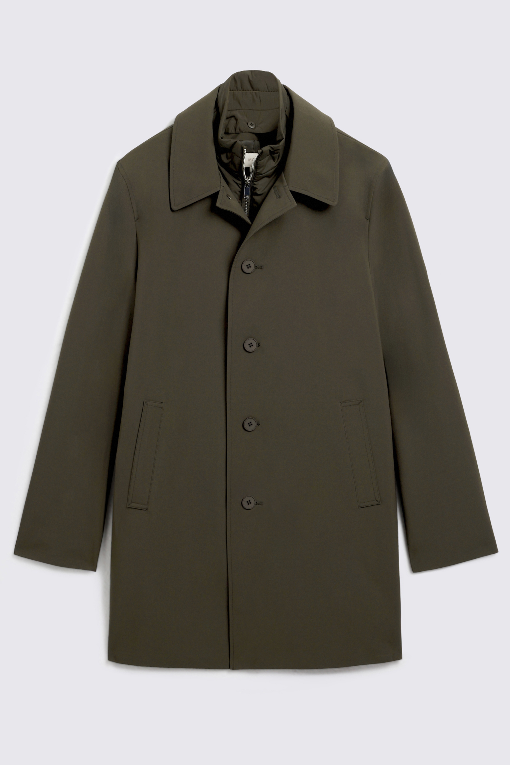 Dark Khaki Raincoat With Removable Insert