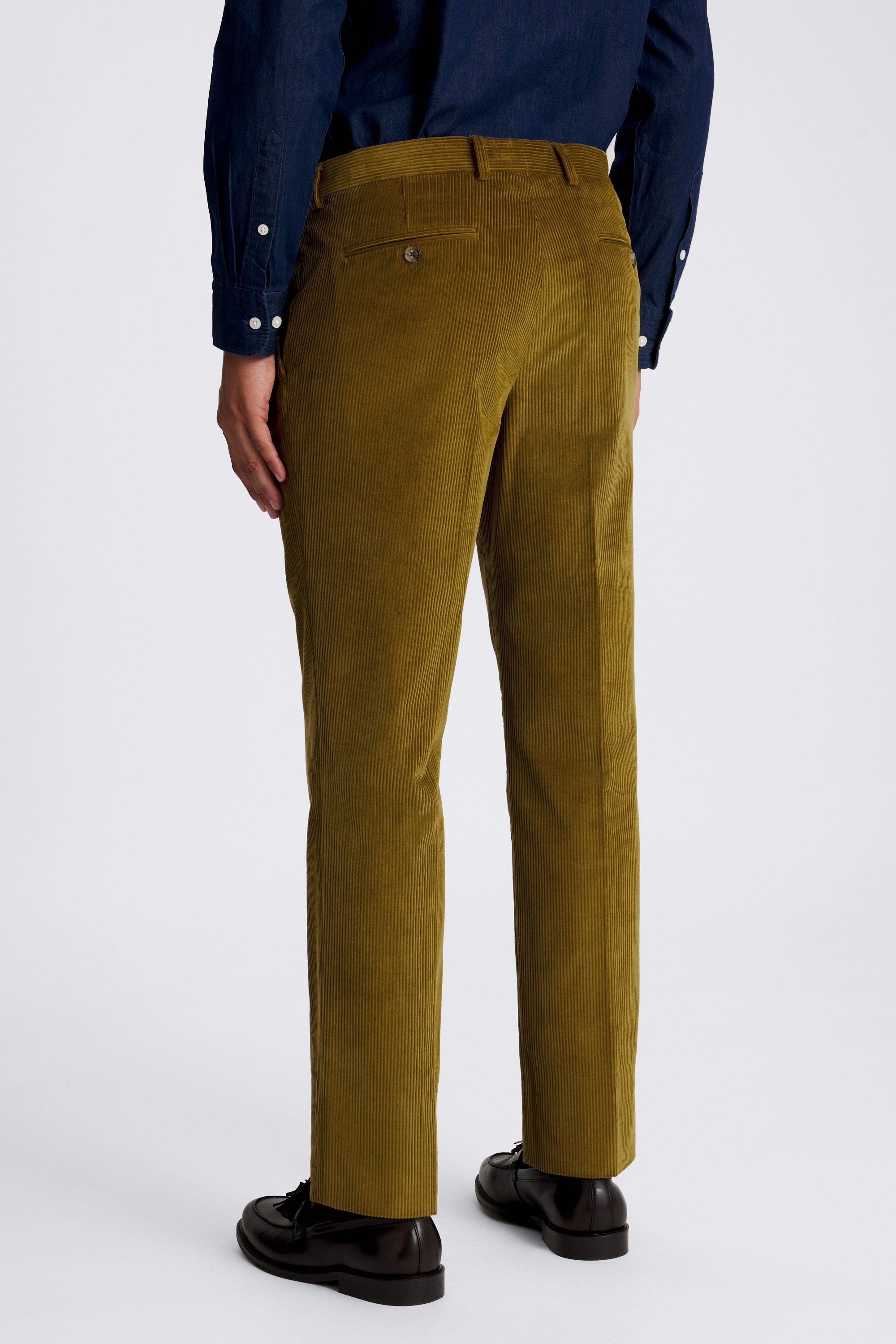 Slim Fit Olive Corduroy Trousers