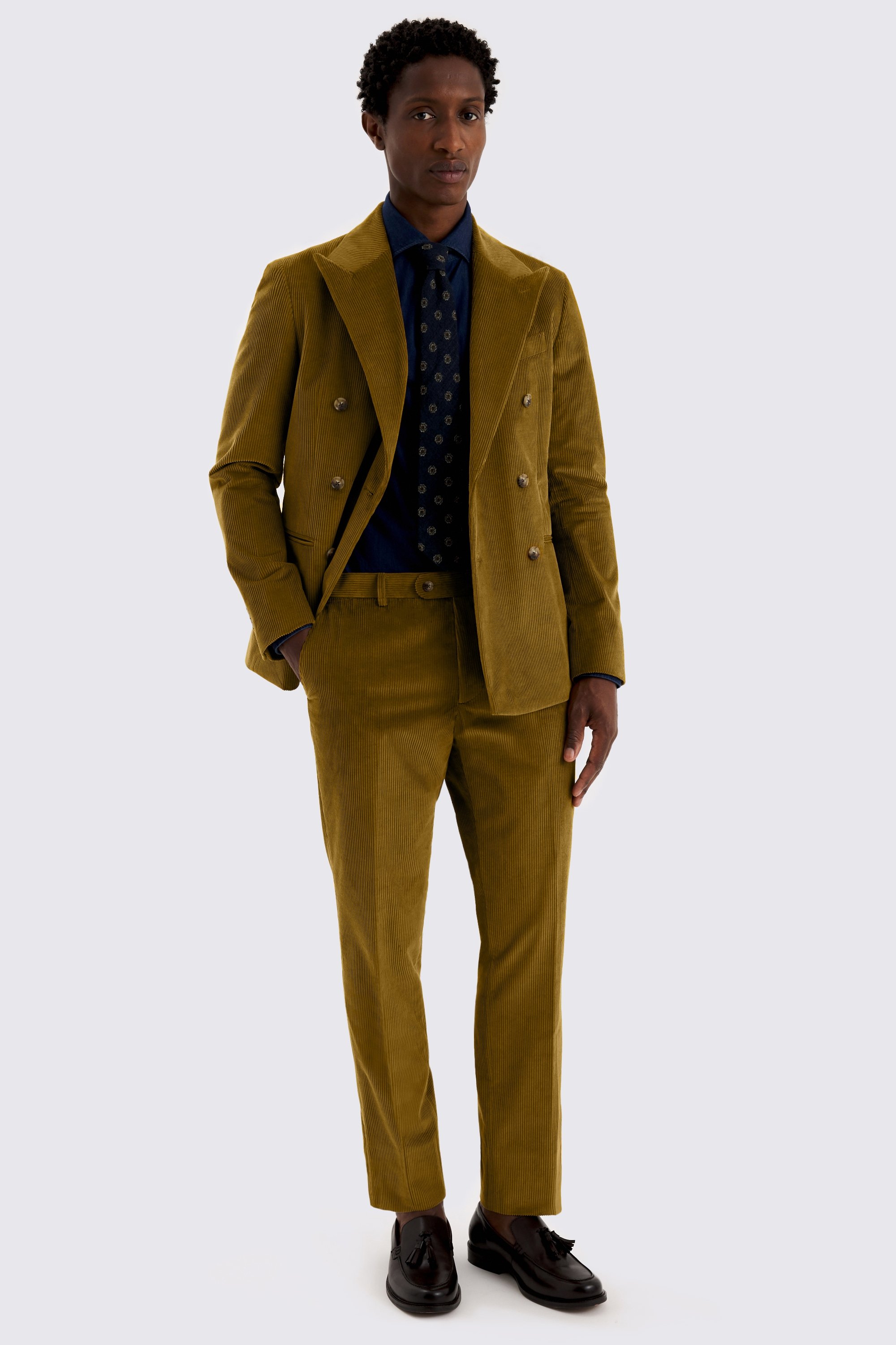 Slim Fit Olive Corduroy Suit
