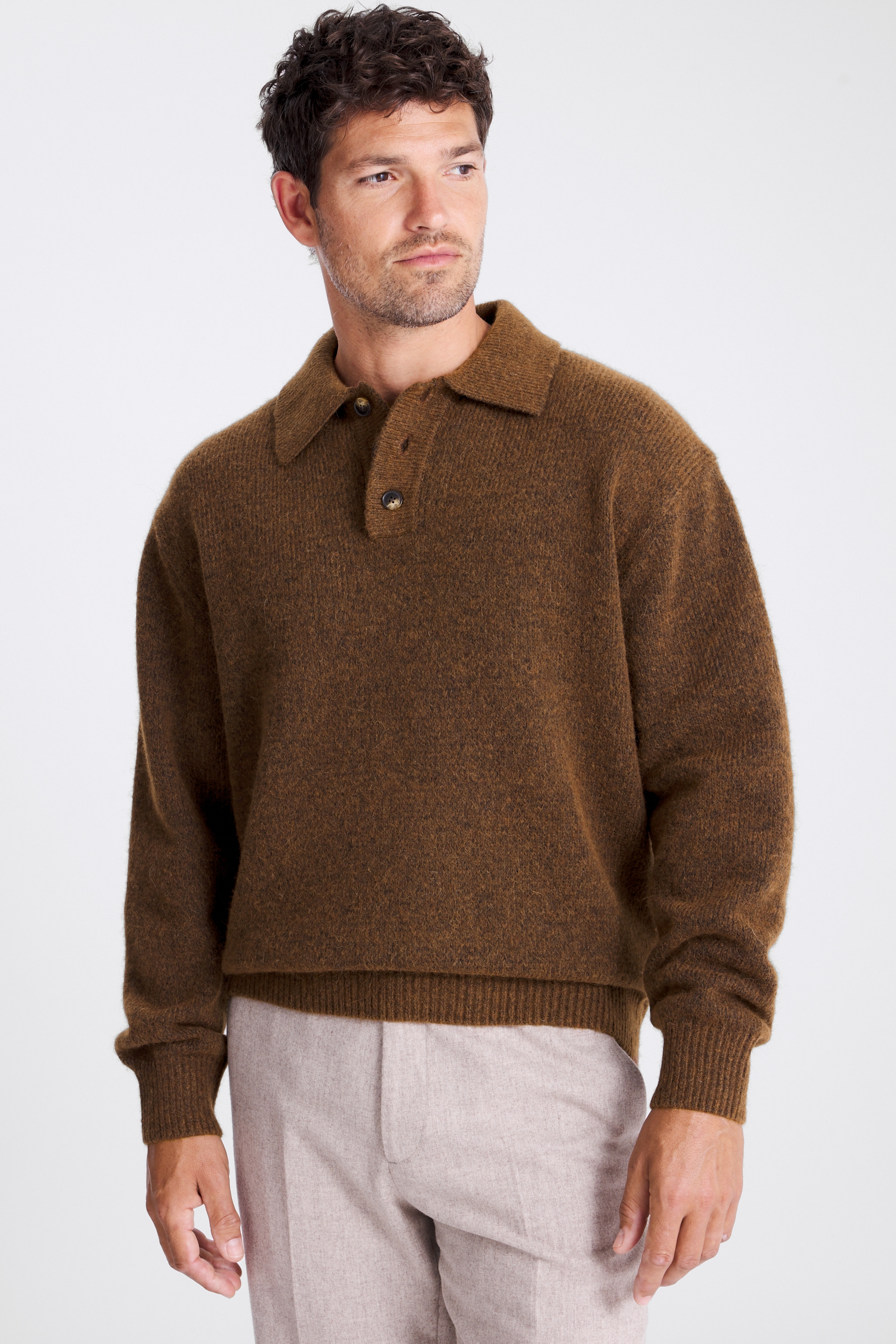 Rust Button Polo