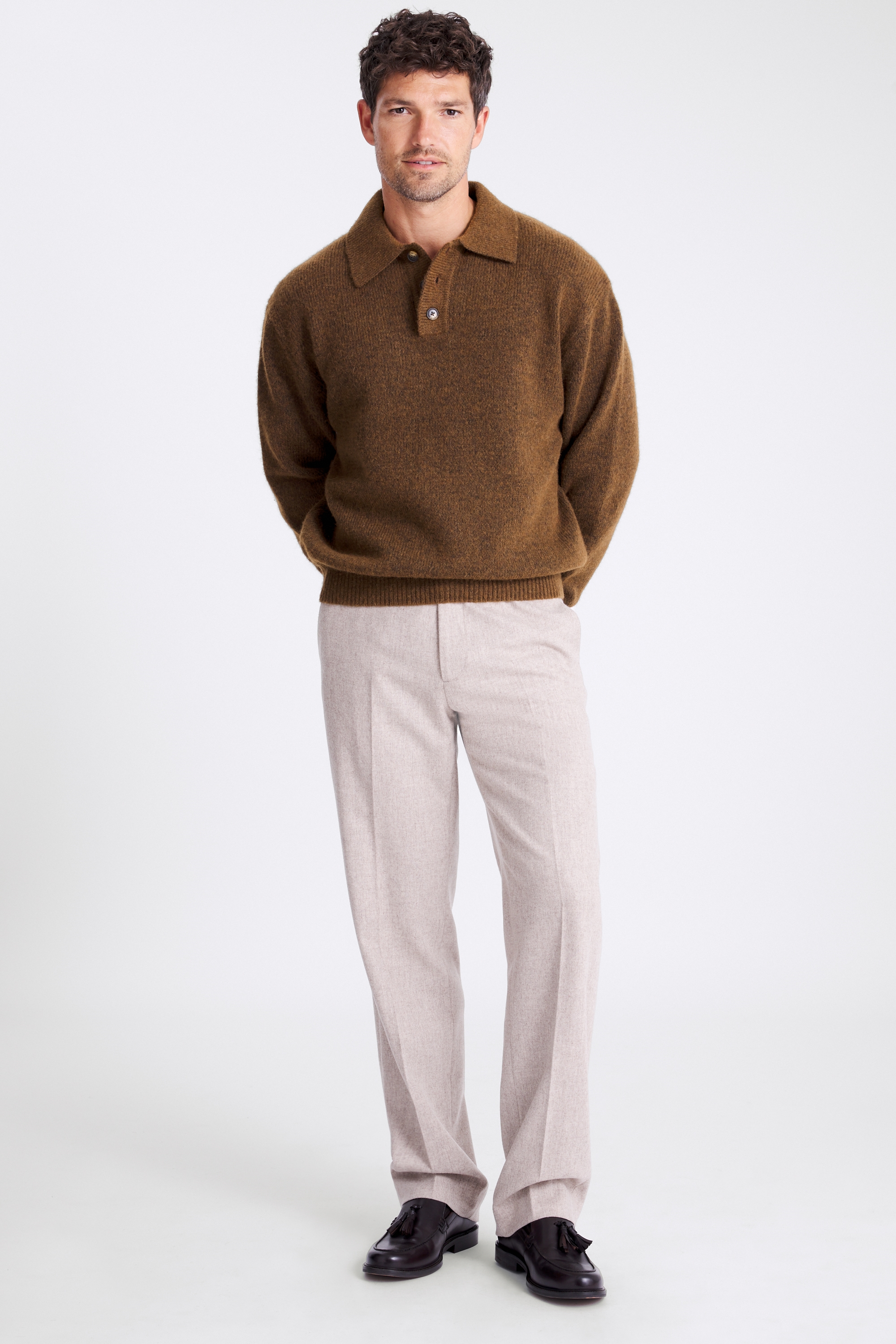 Rust Button Polo