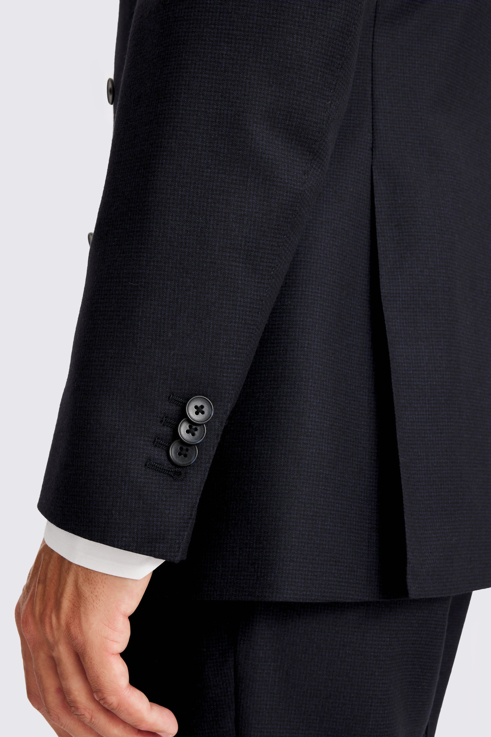 Italian Tailored Fit Navy Puppytooth Suit