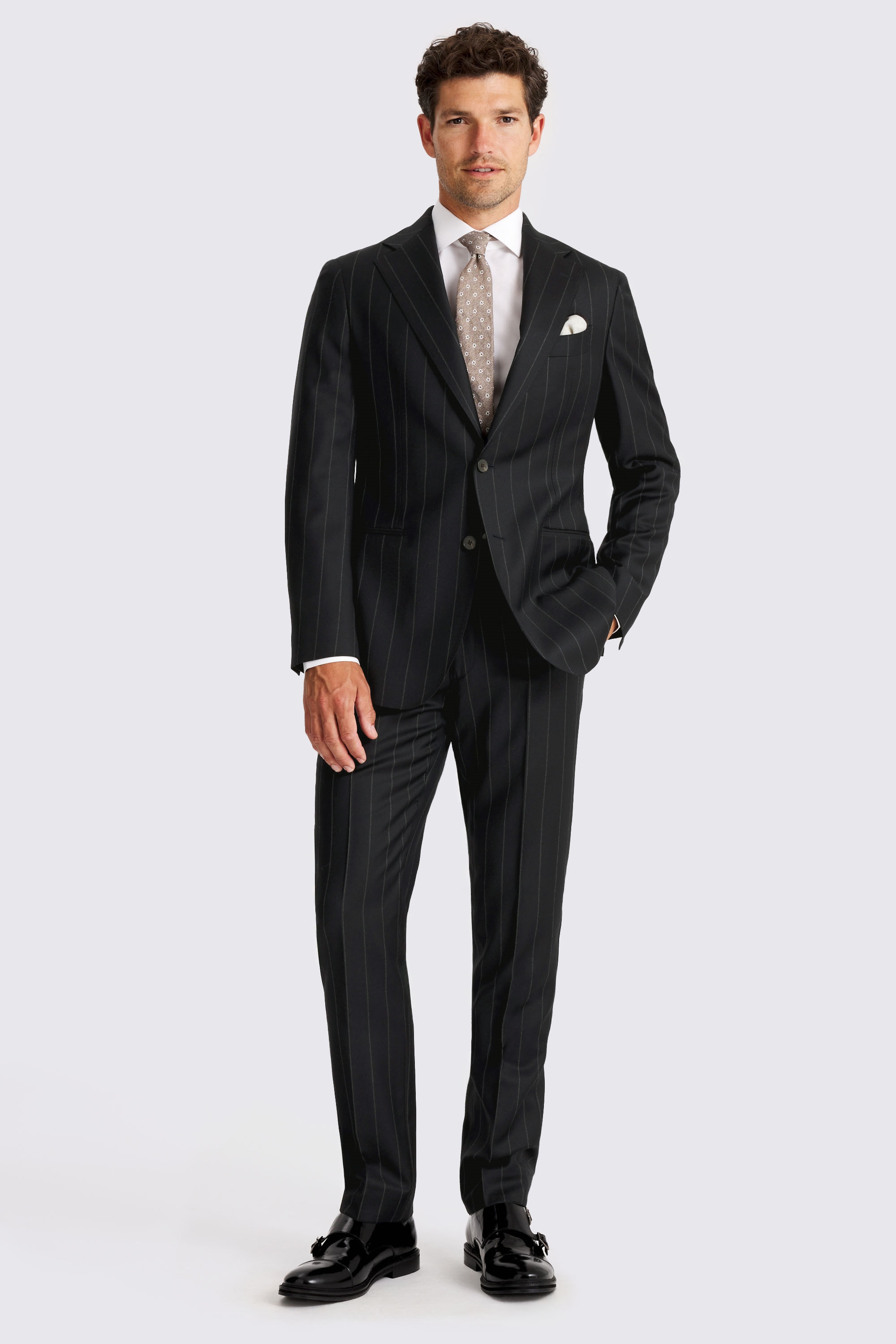 Italian Tailored Fit Navy Stripe Jacket