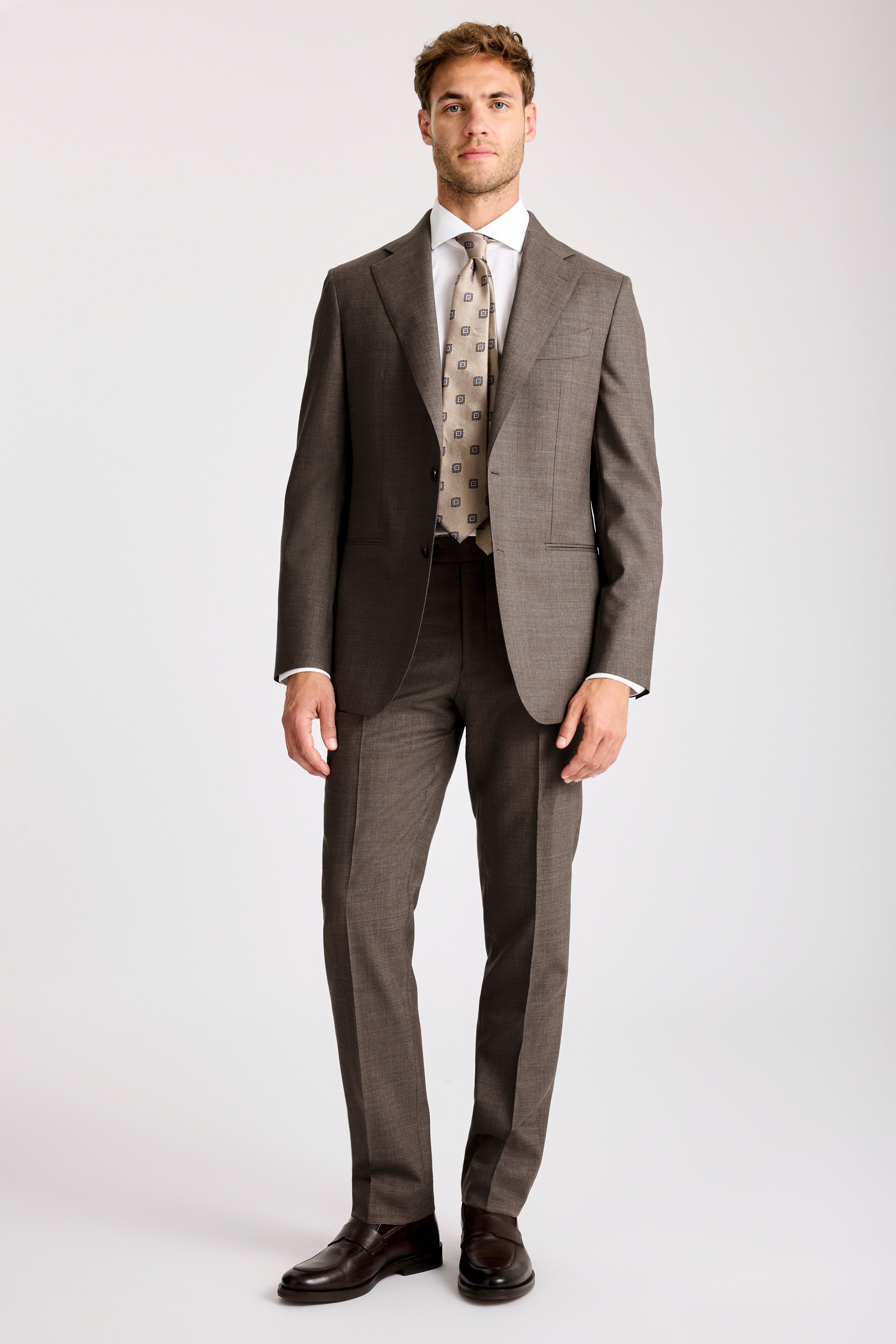 Italian Tailored Fit Light Brown Suit