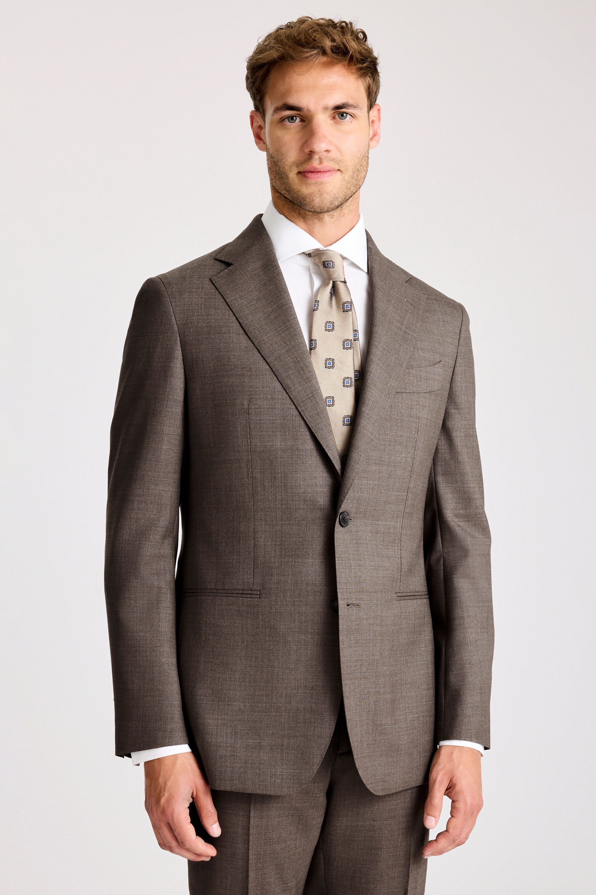 Italian Tailored Fit Light Brown Suit