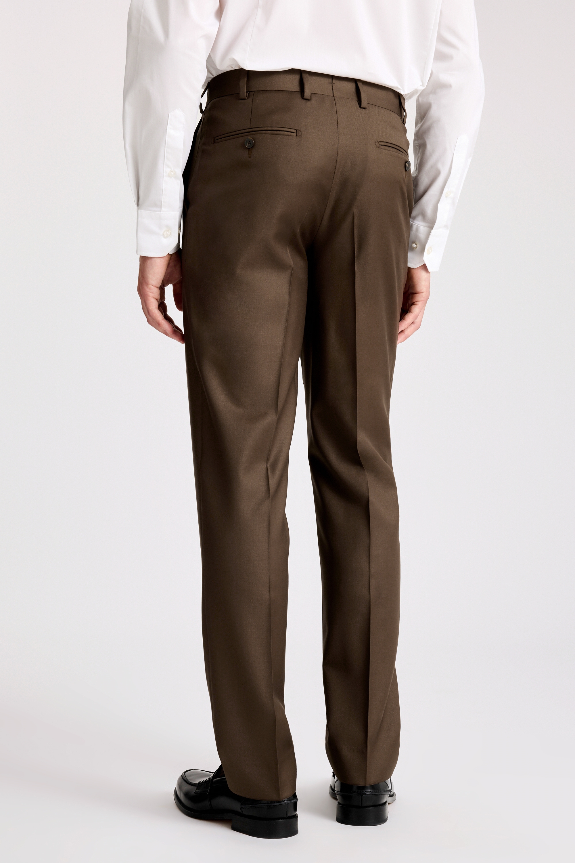 Italian Tailored Fit Tobacco Twill Trousers