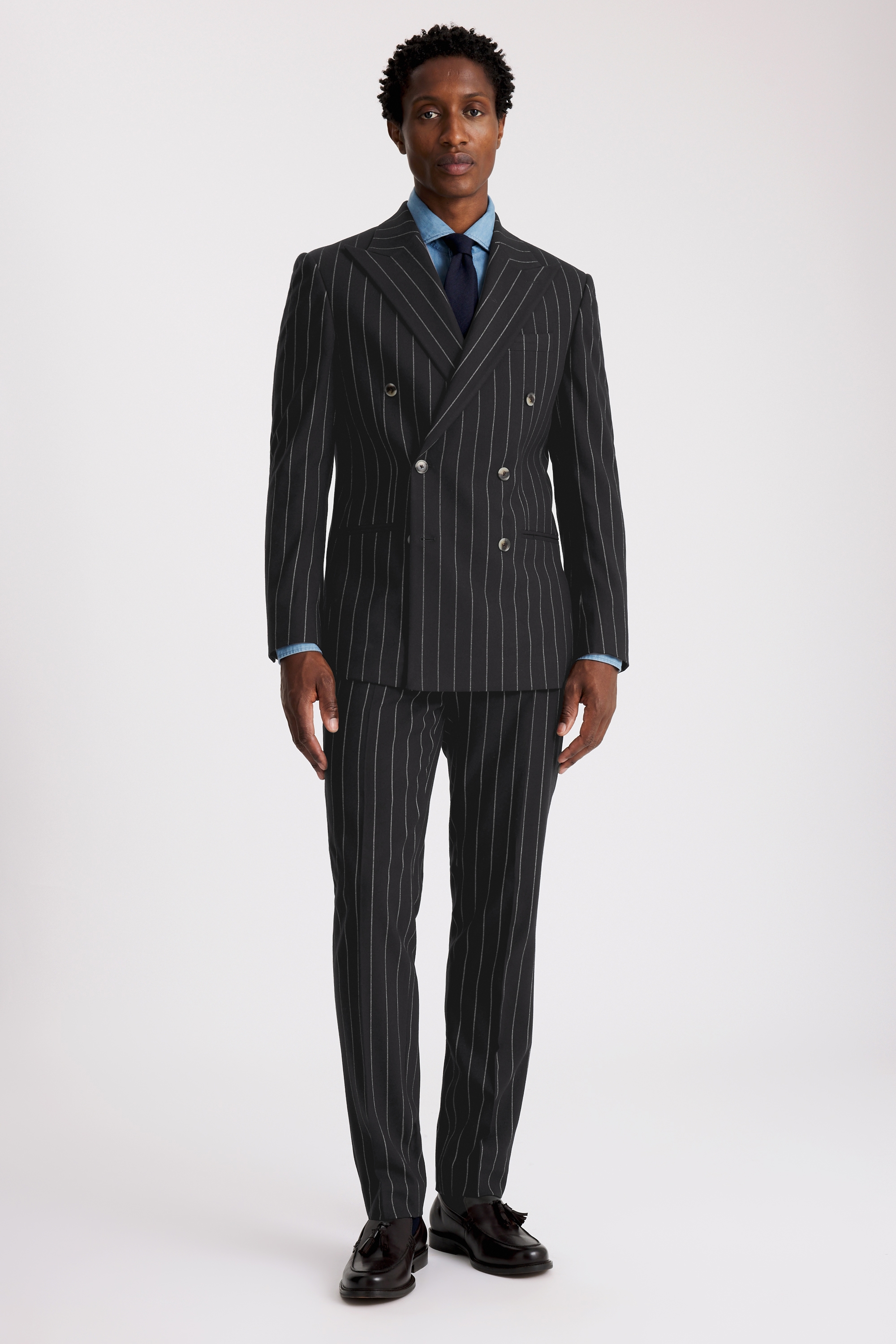 Tailored Fit Navy Stripe Suit