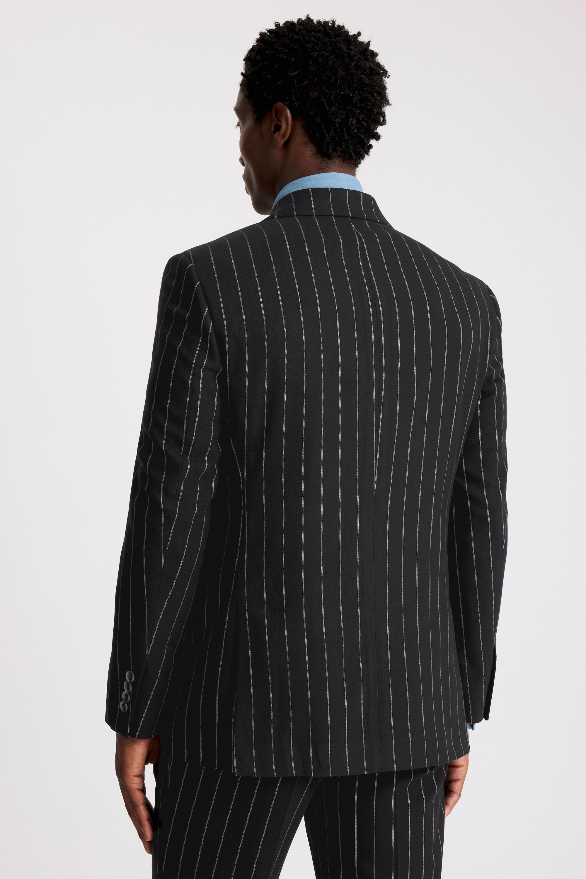 Tailored Fit Navy Stripe Suit